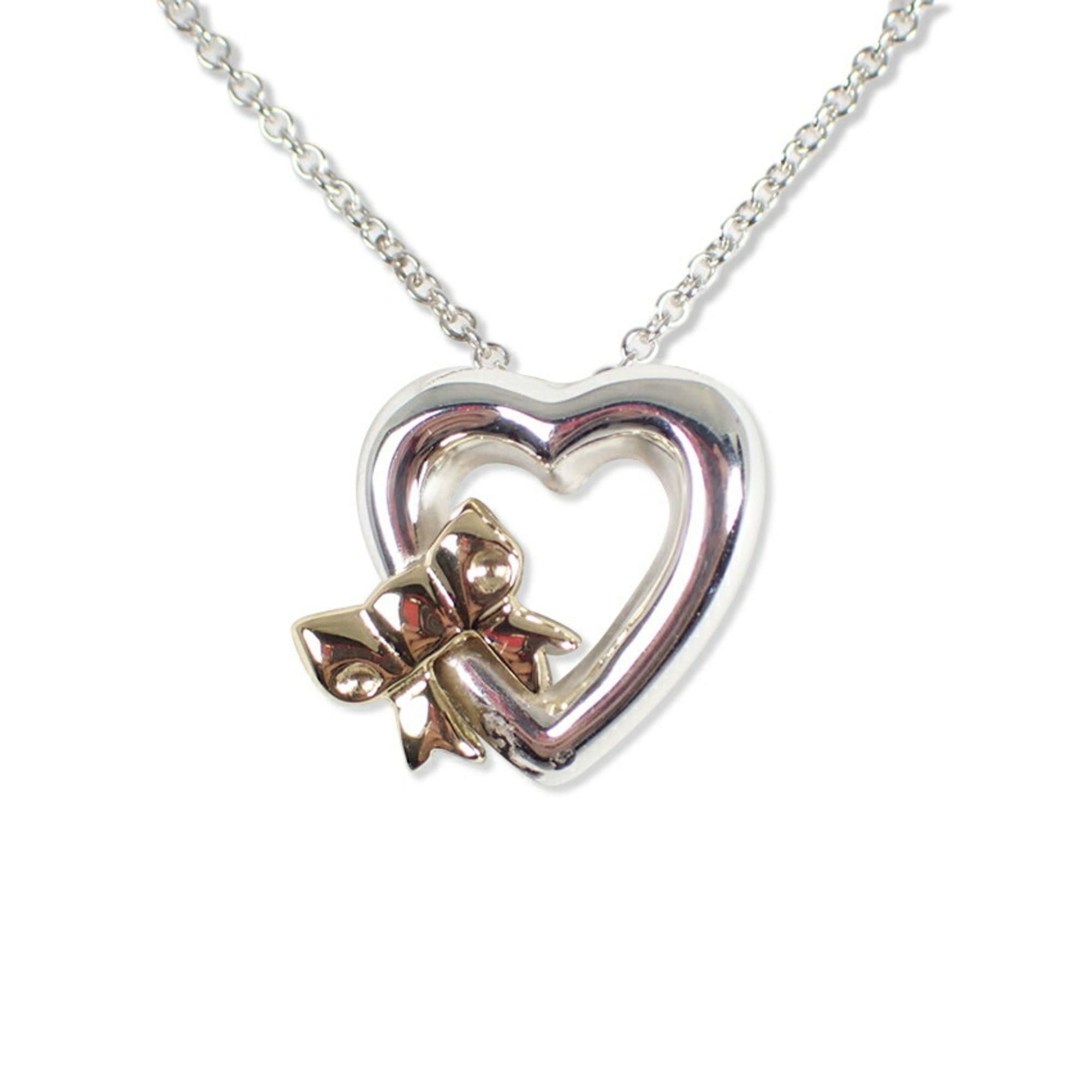 Tiffany & Co. TIFFANY & Co. 925 750 Heart Ribbon Pendant Necklace Size ONE SIZE - 2 Thumbnail