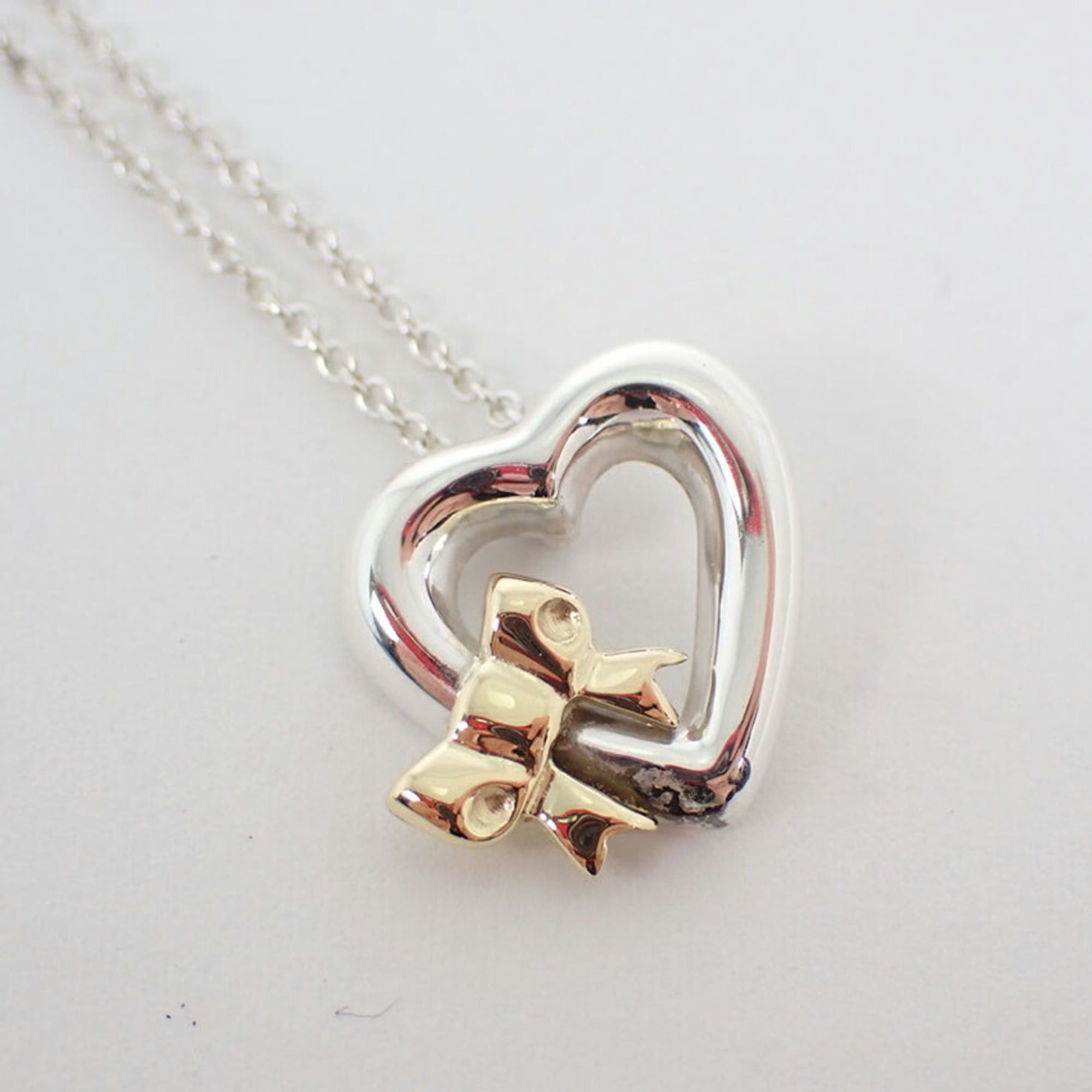 Tiffany & Co. TIFFANY & Co. 925 750 Heart Ribbon Pendant Necklace Size ONE SIZE - 8 Thumbnail