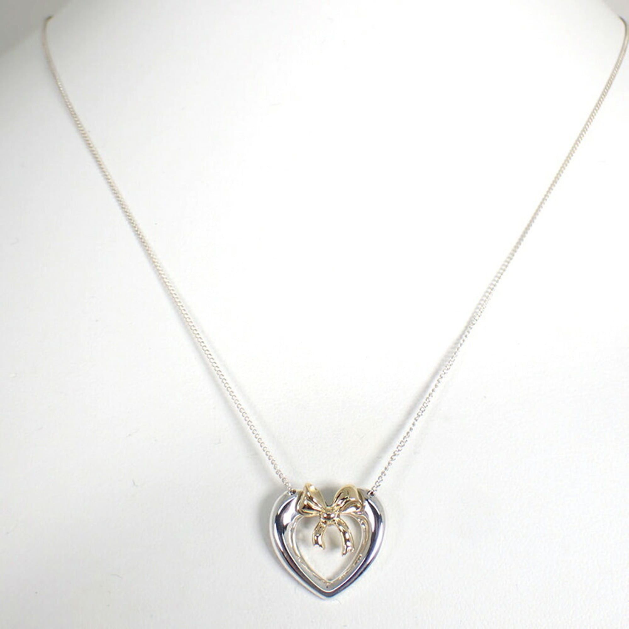 Tiffany & Co. TIFFANY & Co. 925 750 Heart Ribbon Pendant Necklace Size ONE SIZE - 3 Thumbnail