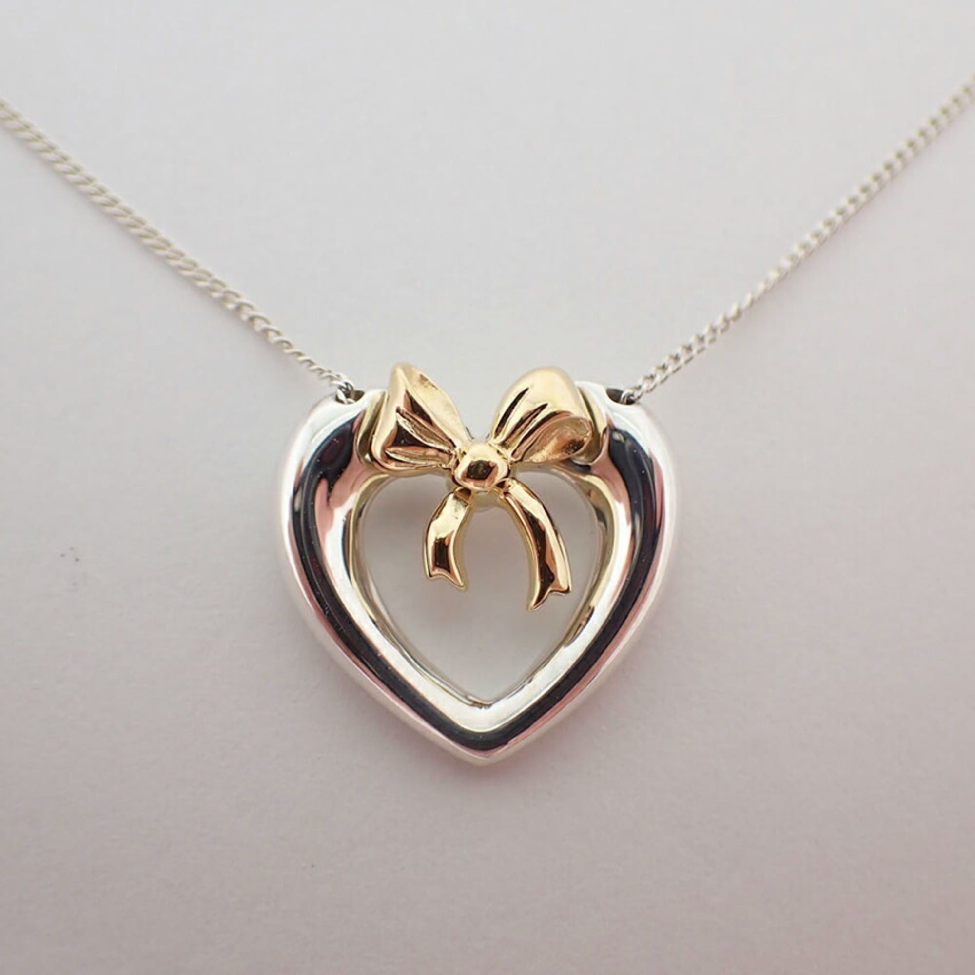 Tiffany & Co. TIFFANY & Co. 925 750 Heart Ribbon Pendant Necklace Size ONE SIZE - 6 Thumbnail