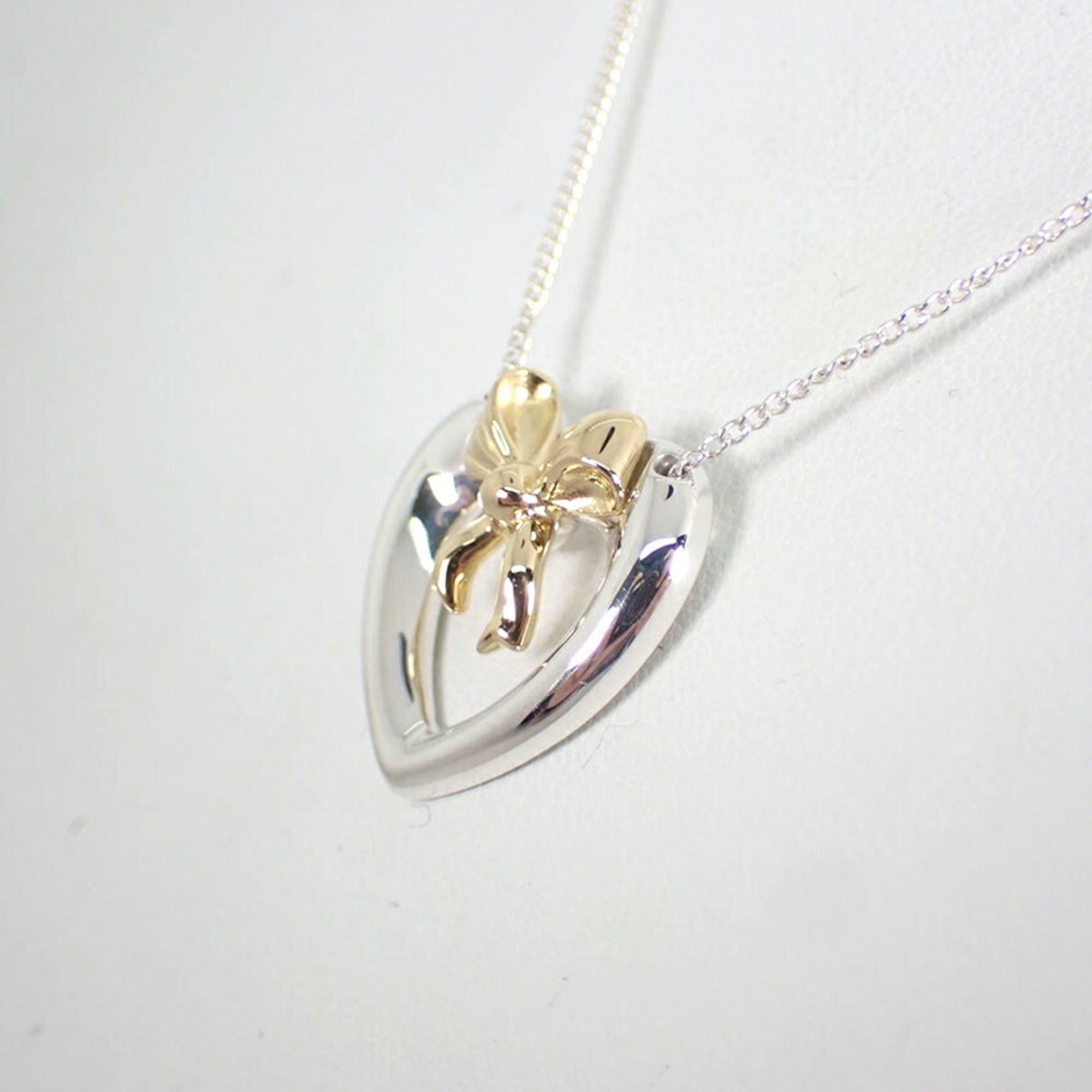 Tiffany & Co. TIFFANY & Co. 925 750 Heart Ribbon Pendant Necklace Size ONE SIZE - 4 Thumbnail