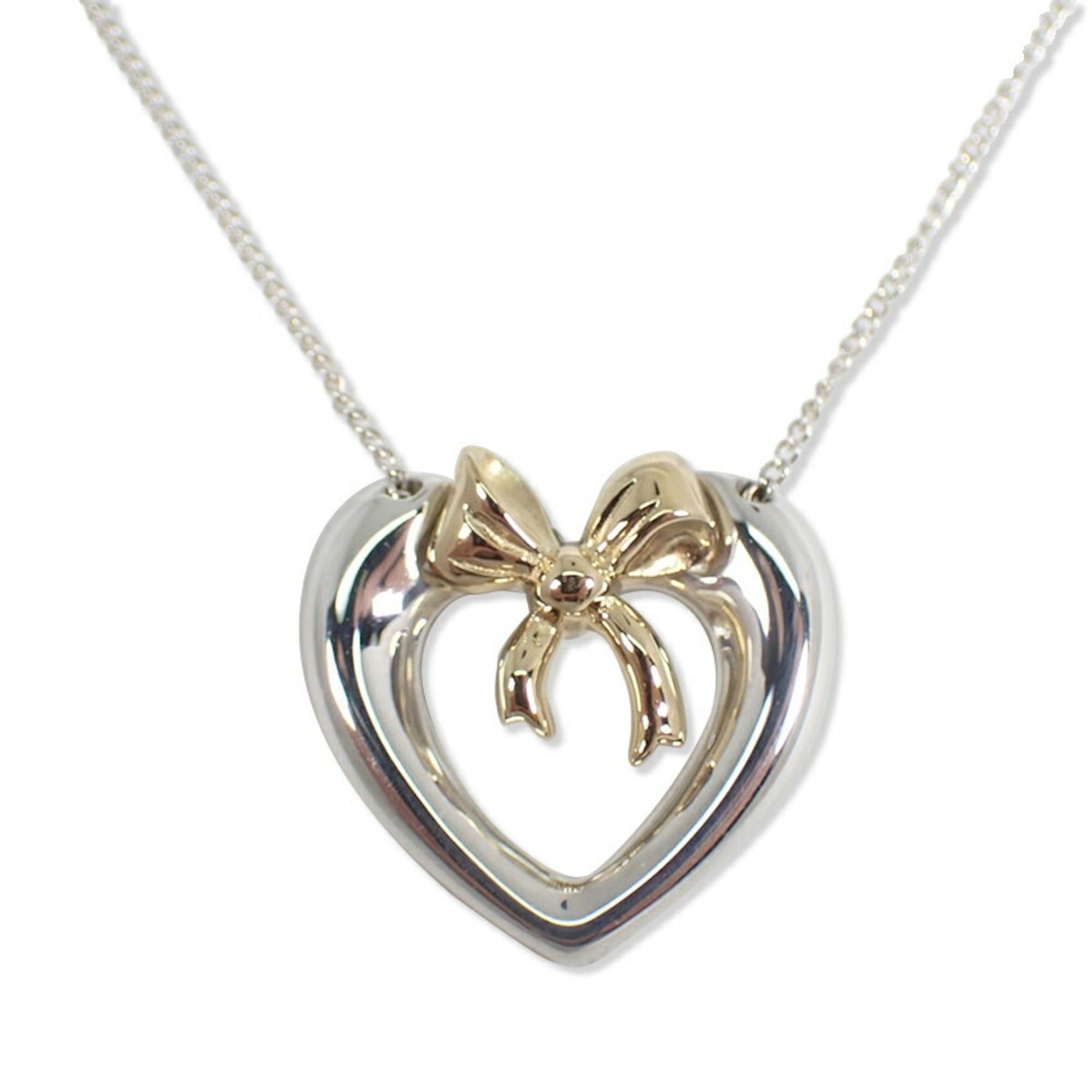 Tiffany & Co. TIFFANY & Co. 925 750 Heart Ribbon Pendant Necklace Size ONE SIZE - 2 Thumbnail