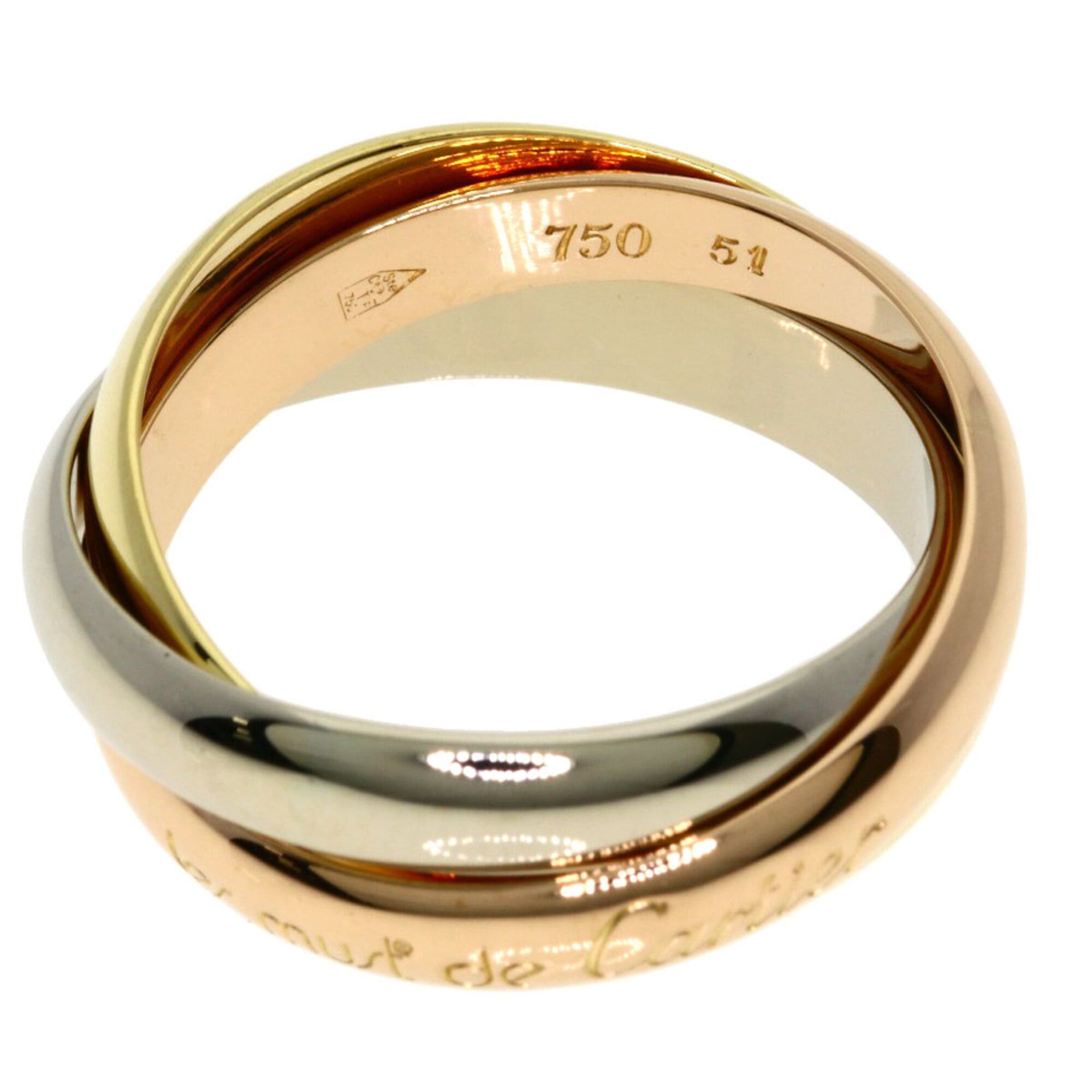 Cartier Cartier Trinity #51 Ring - 18K Yellow Gold/18K Pink White Gold Women's CARTIER Size ONE SIZE - 3 Thumbnail