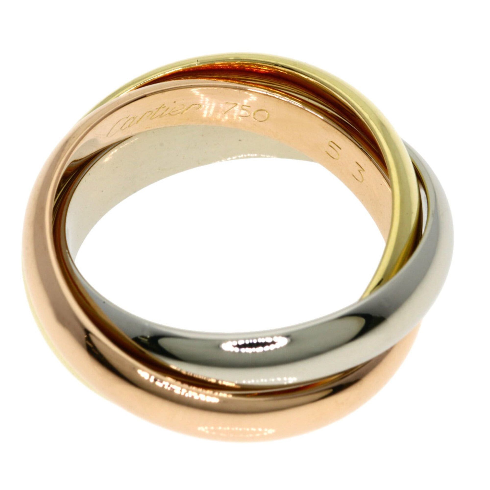 Cartier Cartier Trinity MM #53 Ring - 18K Yellow Gold/18K Pink White Gold Women's CARTIER Size ONE SIZE - 3 Thumbnail