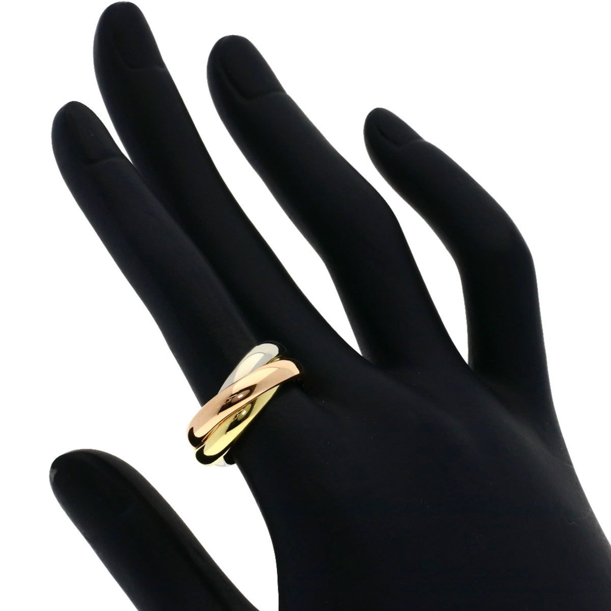 Cartier Cartier Trinity MM #53 Ring - 18K Yellow Gold/18K Pink White Gold Women's CARTIER Size ONE SIZE - 4 Thumbnail