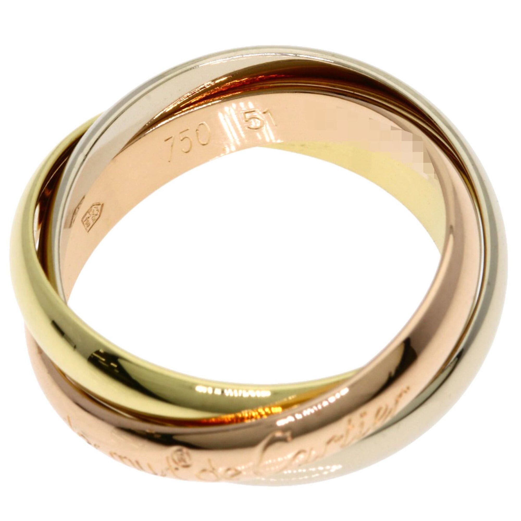 Cartier Cartier Trinity #51 Ring - 18K Yellow Gold/18K Pink White Gold Women's CARTIER Size ONE SIZE - 3 Thumbnail