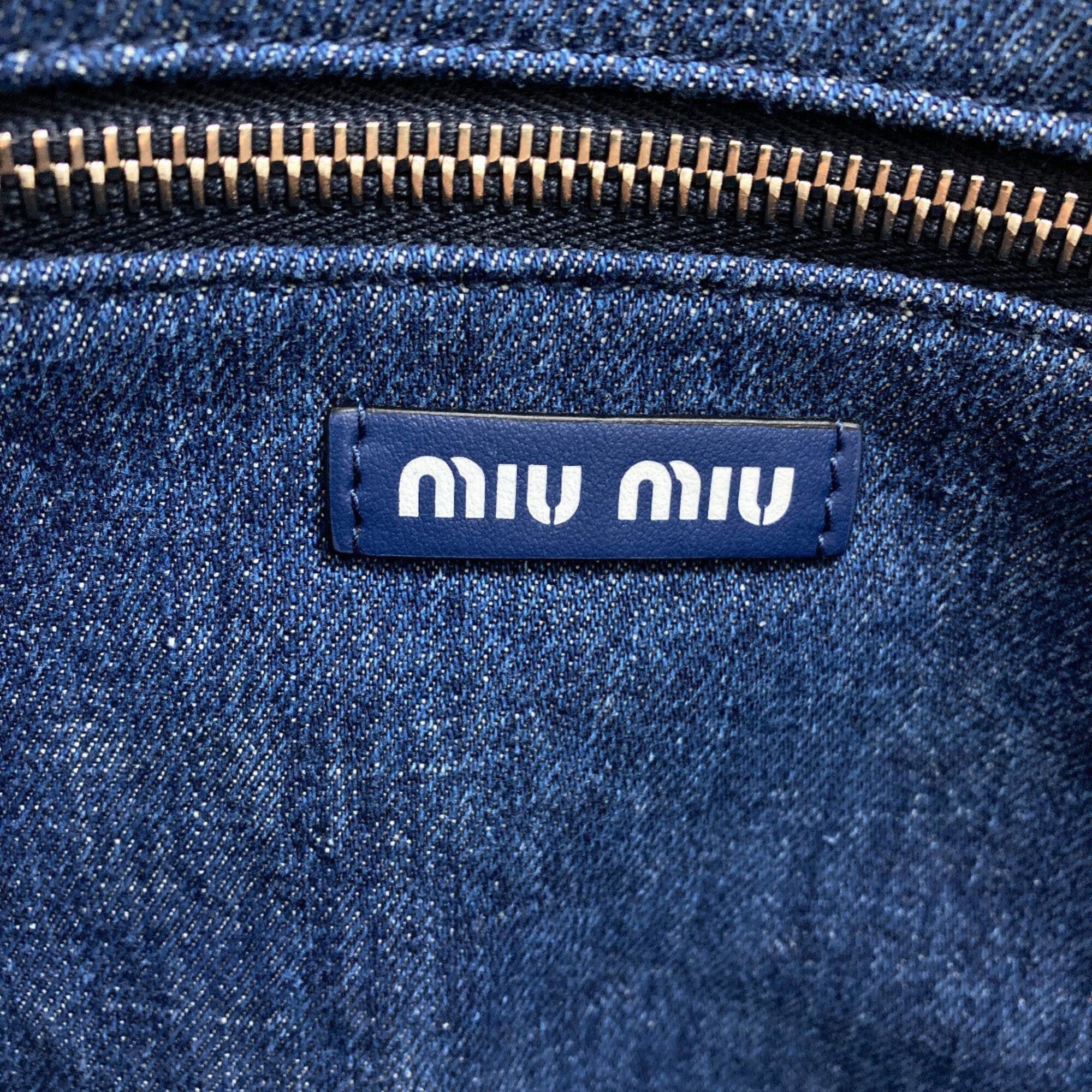 Miu Miu Miu Miu Miu Striped Denim Tote Bag for Women Size ONE SIZE - 6 Thumbnail