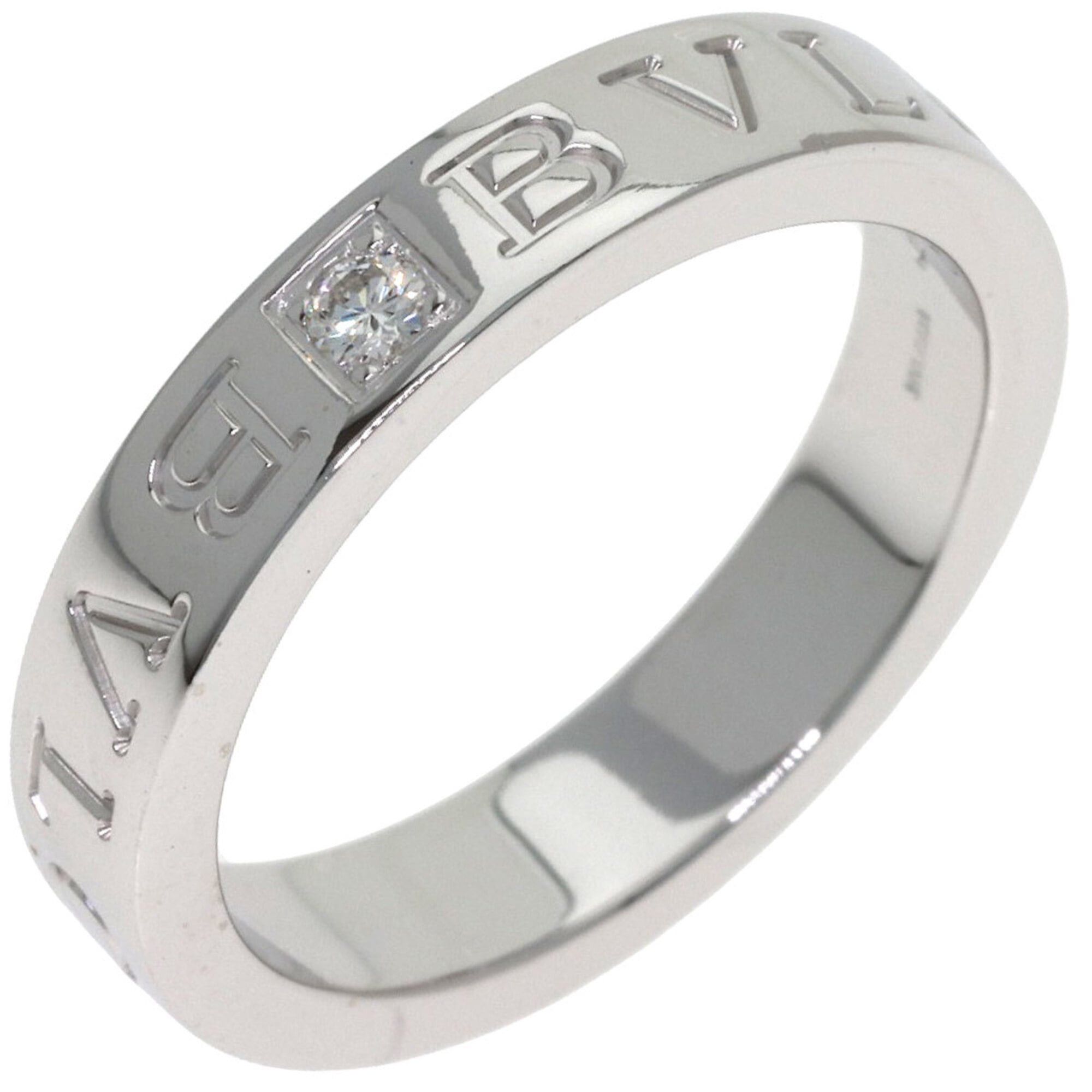 Bvlgari Bulgari Double Logo 1P Diamond Ring, 18K White Gold, Women's BVLGARI Size ONE SIZE - 2 Thumbnail