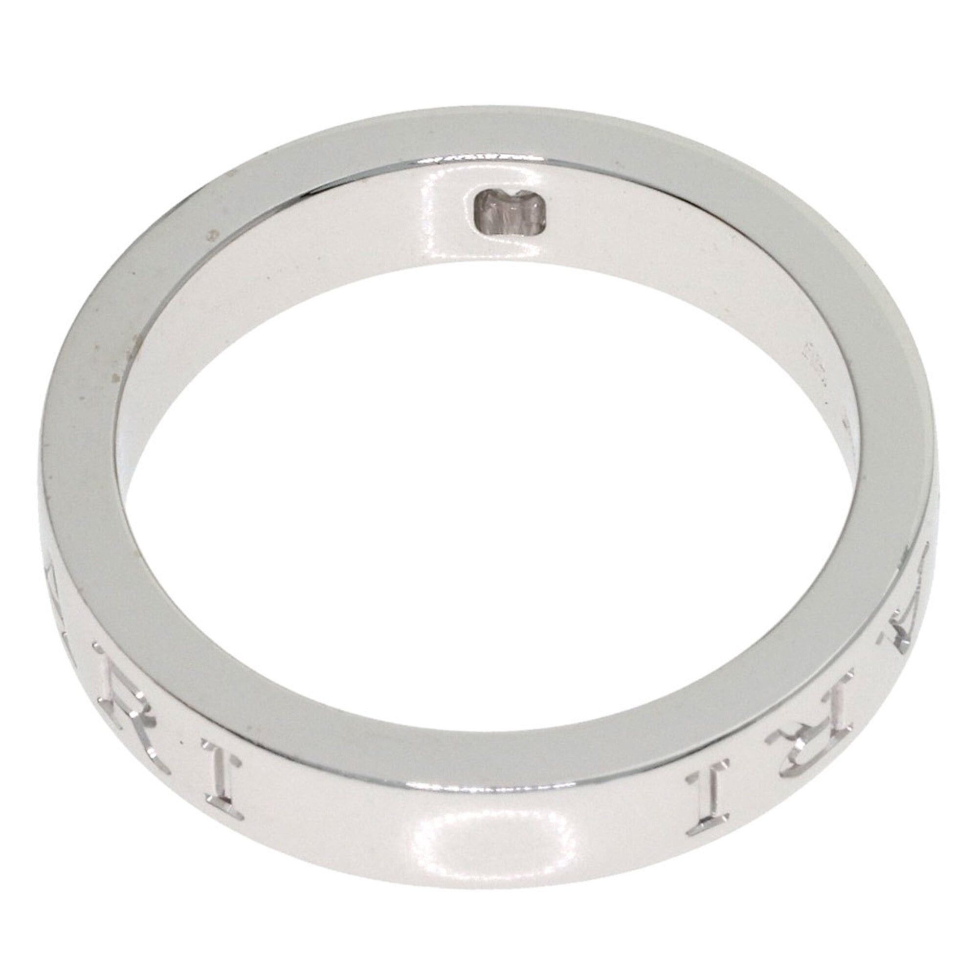 Bvlgari Bulgari Double Logo 1P Diamond Ring, 18K White Gold, Women's BVLGARI Size ONE SIZE - 4 Thumbnail