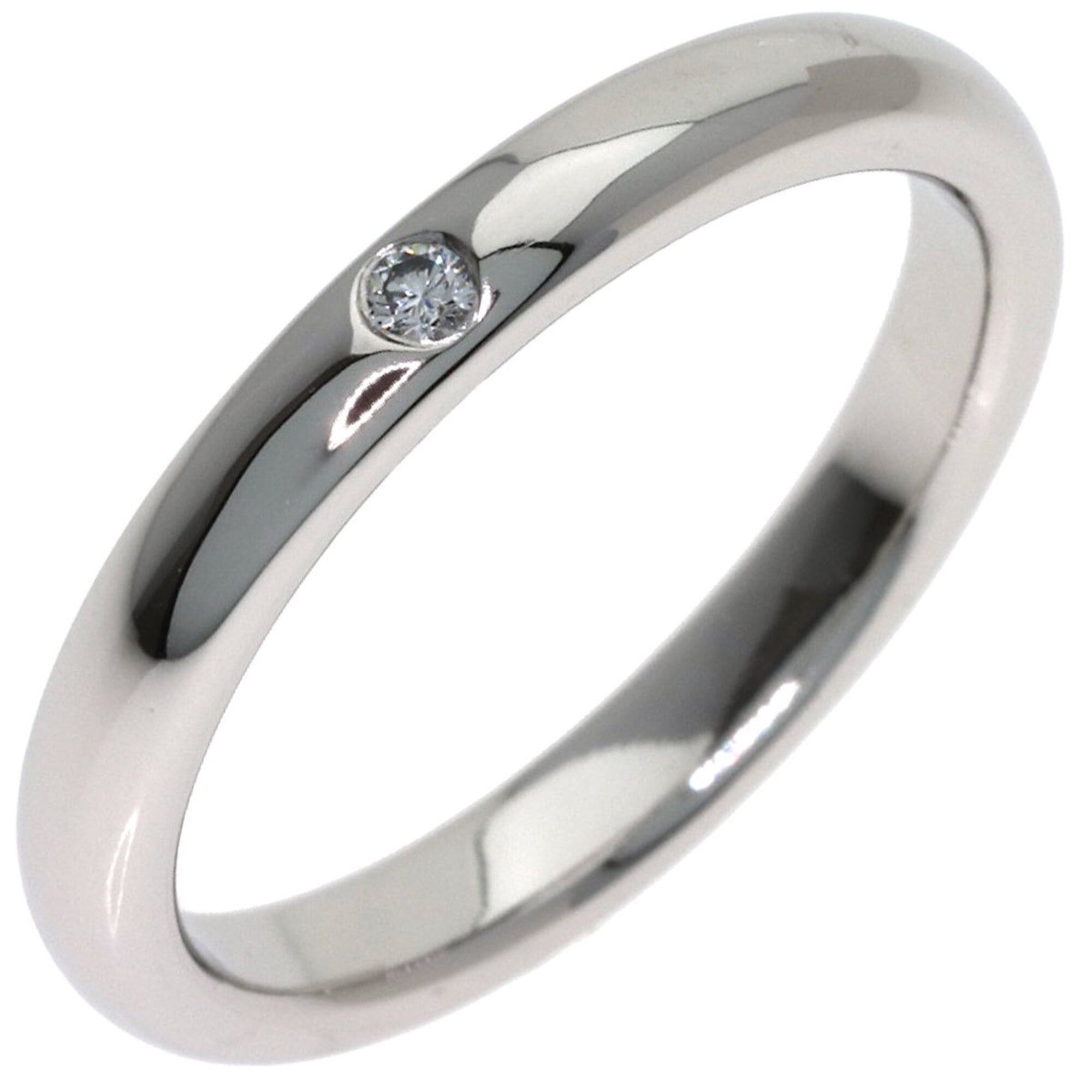 Tiffany & Co. Tiffany & Co. Curved Band 1P Diamond Ring, Platinum PT950, Women's Ring. Size ONE SIZE - 2 Thumbnail