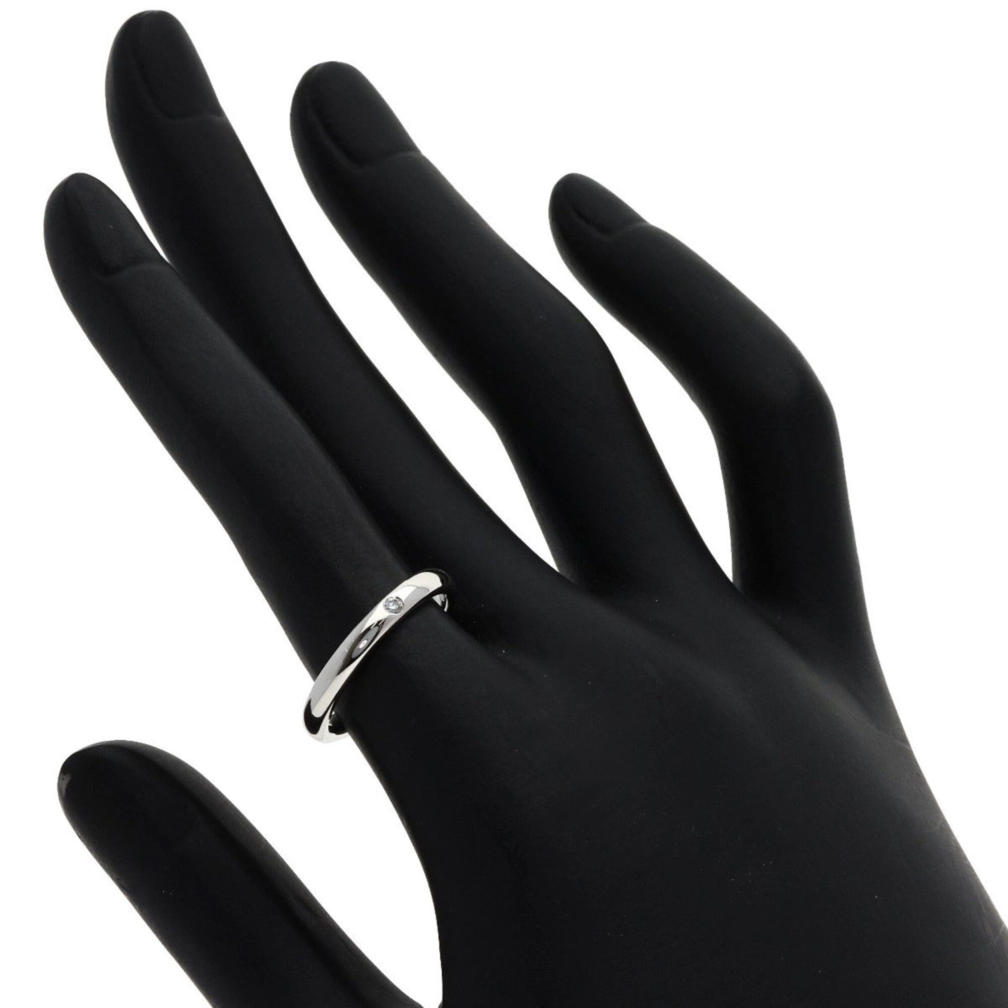 Tiffany & Co. Tiffany & Co. Curved Band 1P Diamond Ring, Platinum PT950, Women's Ring. Size ONE SIZE - 5 Thumbnail