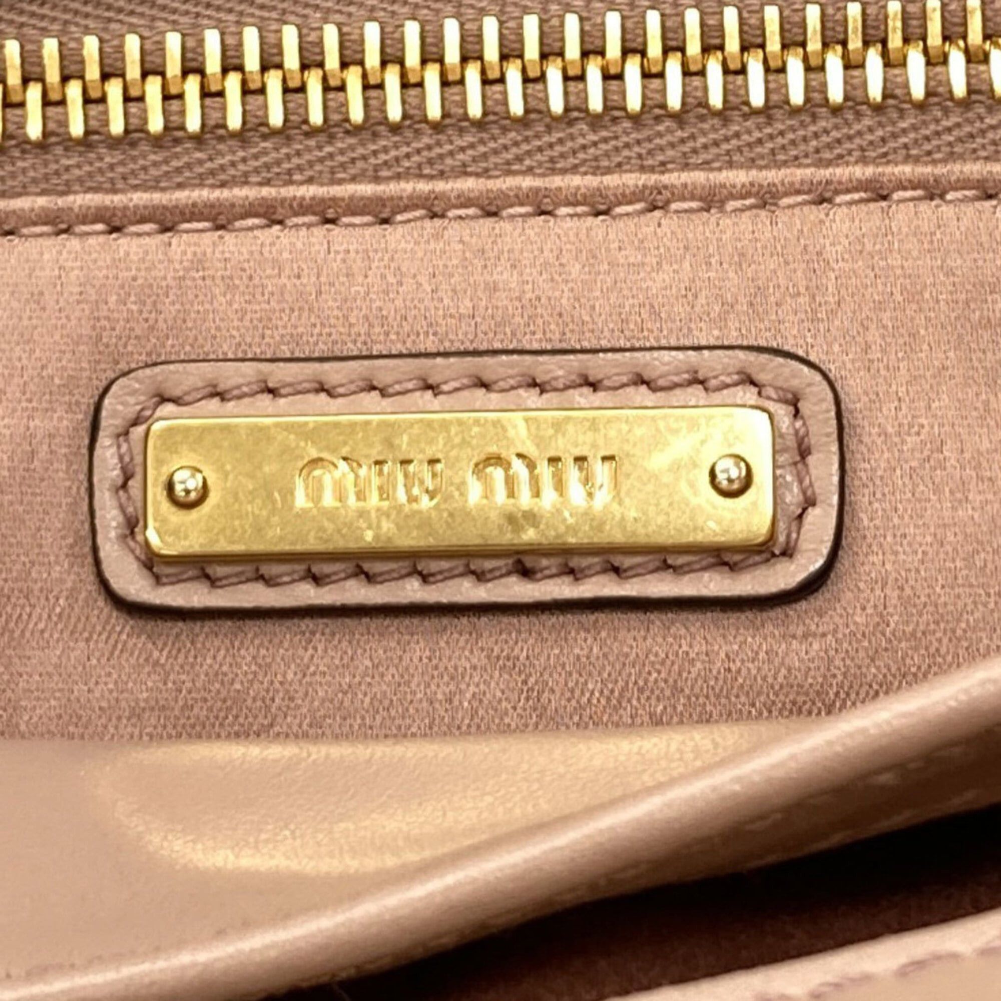Miu Miu Miu Miu Miu 2-Way Tote Bag, Calfskin, Women's MIUMIU Size ONE SIZE - 6 Thumbnail