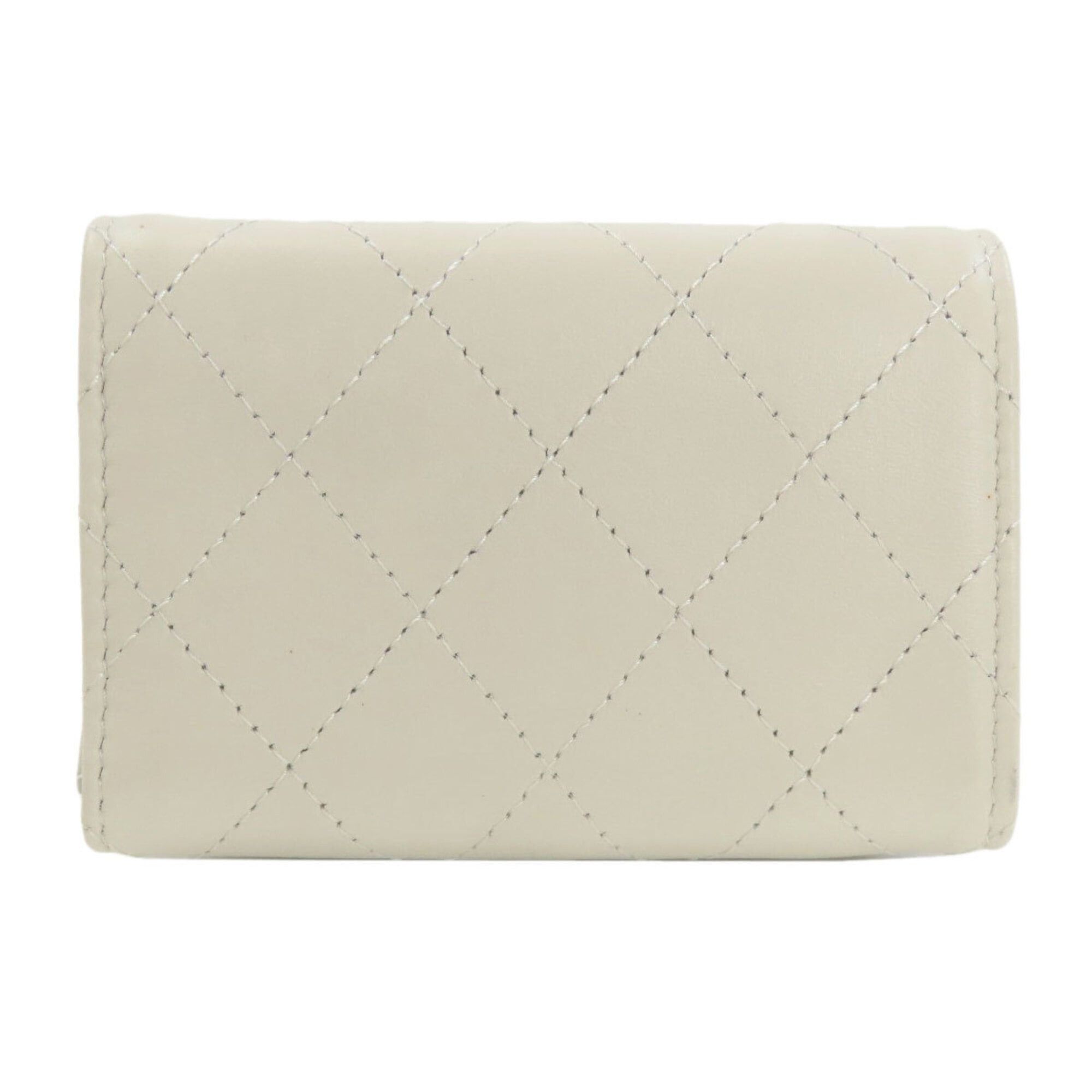 Chanel Chanel Coco Mark Silver Hardware Bi-fold Wallet Calfskin Women's CHANEL Size ONE SIZE - 2 Thumbnail