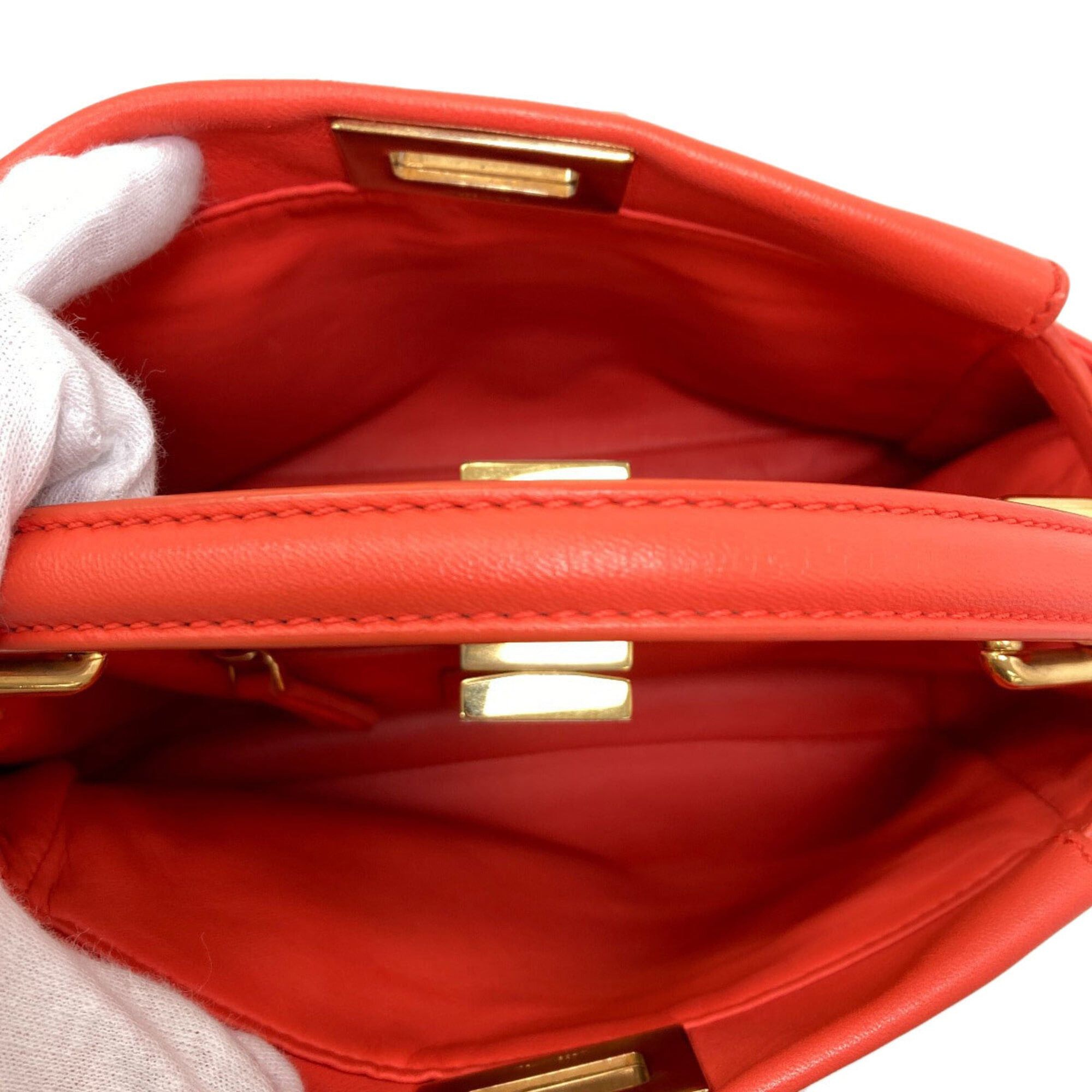 Fendi Fendi Peekaboo Mini 2-Way Handbag, Calfskin, Women's FENDI Size ONE SIZE - 5 Thumbnail