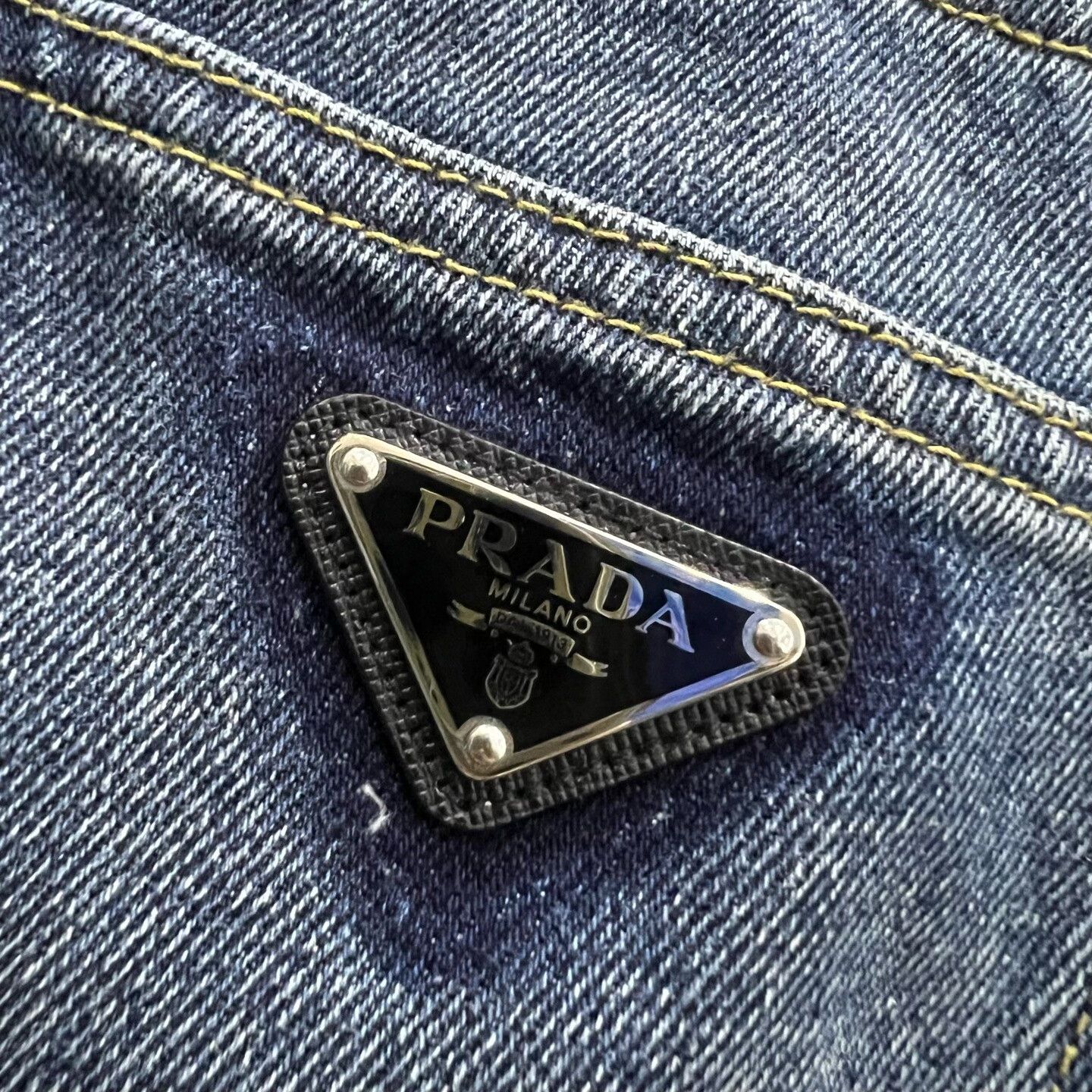 Prada Prada Logo Triangle Denim Jeans US 27 Size US 27 - 5 Thumbnail