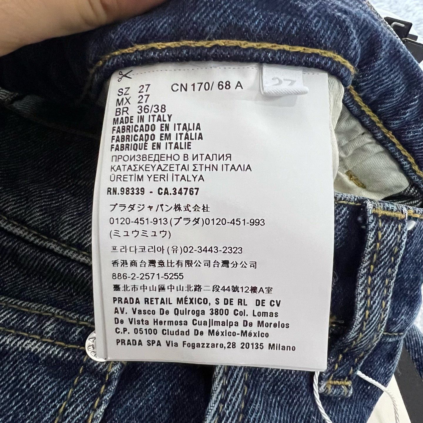 Prada Prada Logo Triangle Denim Jeans US 27 Size US 27 - 6 Thumbnail