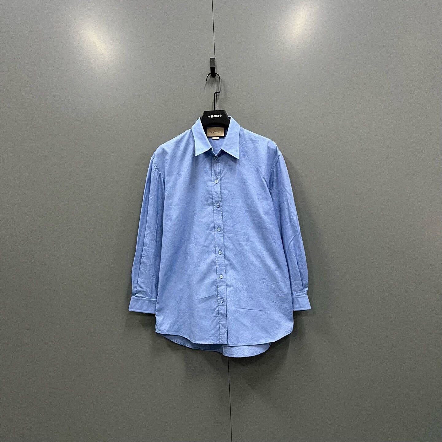 Gucci Gucci Blue Embroidered Logo Button Up Shirt Size S Size US S / EU 44-46 / 1 - 2 Thumbnail