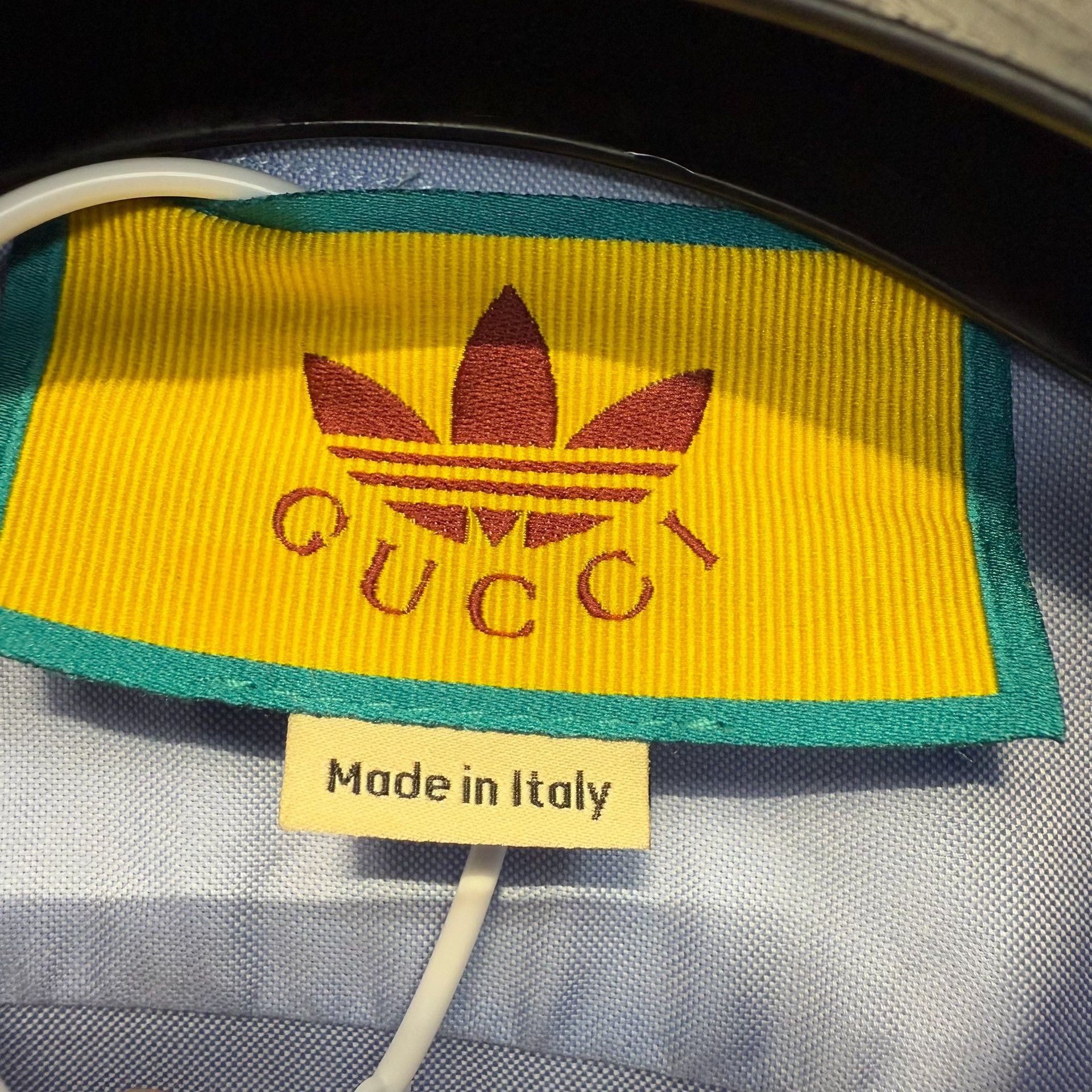 Gucci Gucci x Adidas Trefoil Logo Shirt Blue Size S Size US S / EU 44-46 / 1 - 4 Thumbnail