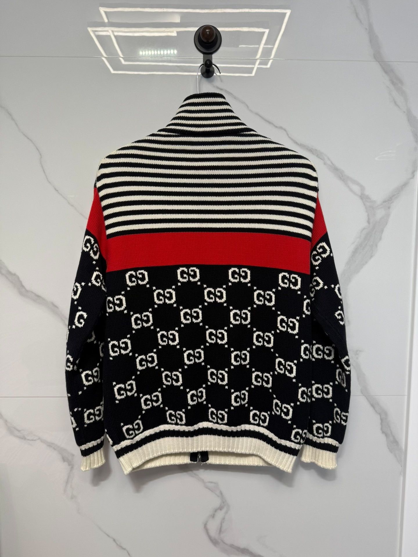 Gucci Gucci Monogram Knit Zip-Up Jacket Size S Size US S / EU 44-46 / 1 - 3 Thumbnail