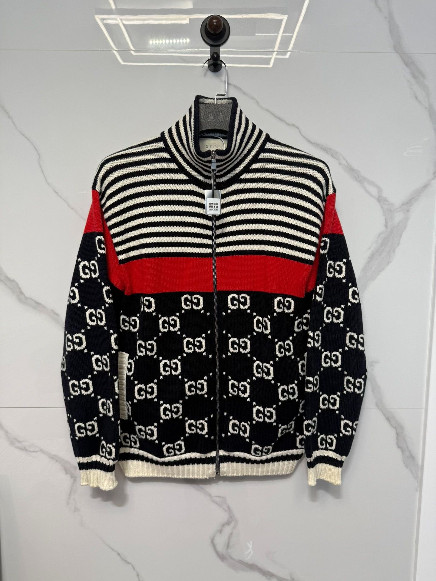 Gucci Gucci Monogram Knit Zip-Up Jacket Size S Size US S / EU 44-46 / 1 - 2 Thumbnail