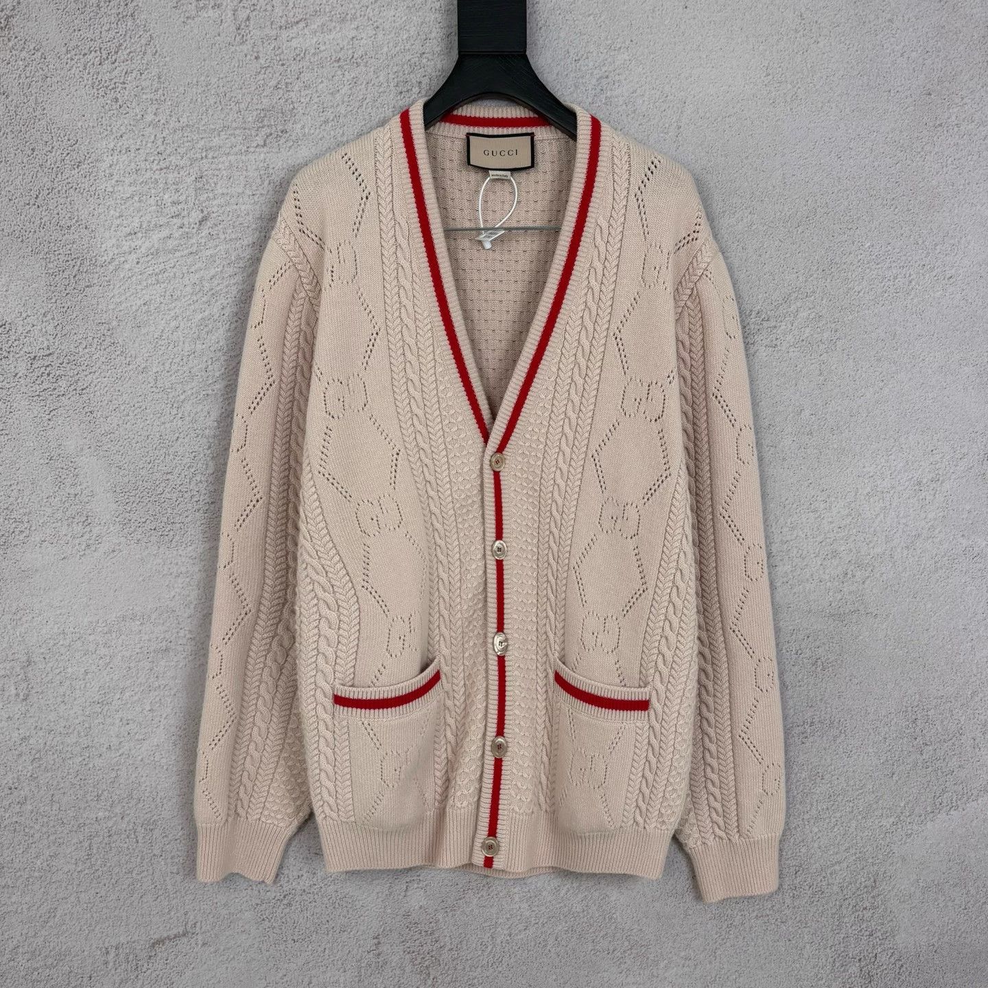 Gucci Gucci Logo Knit Cardigan Size M Size US M / EU 48-50 / 2 - 2 Thumbnail