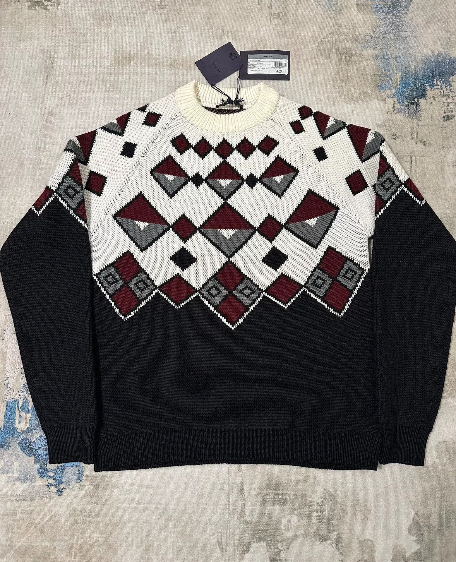 Prada Prada Geometric Pattern Sweater Size M Size US M / EU 48-50 / 2 - 2 Thumbnail