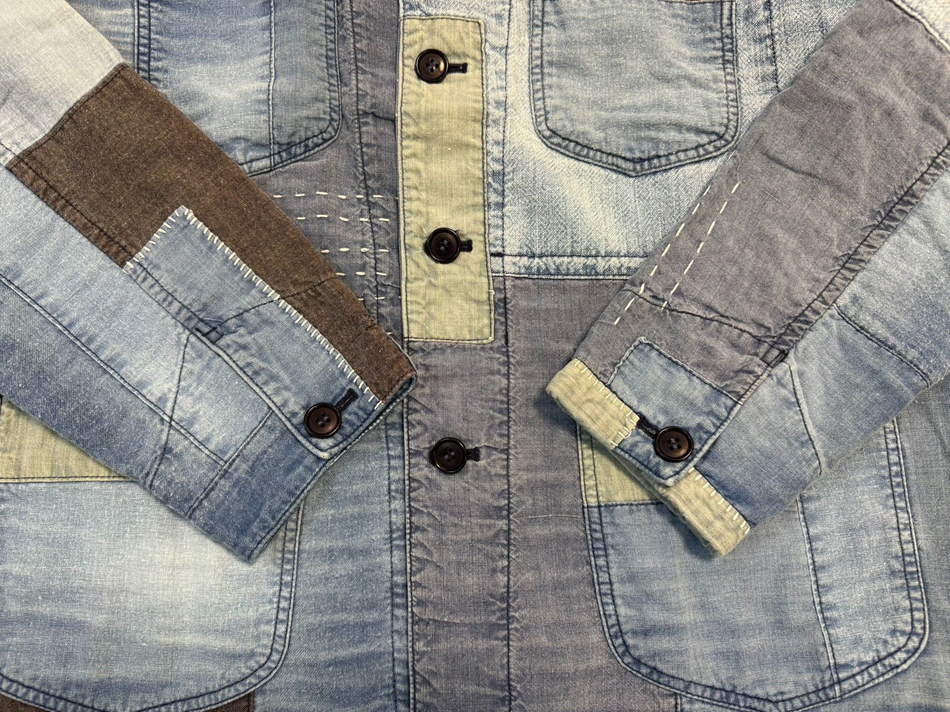 Blue Blue Japan BLUE BLUE JAPAN Patchwork Sashiko Denim Jacket Size M Size US M / EU 48-50 / 2 - 5 Thumbnail