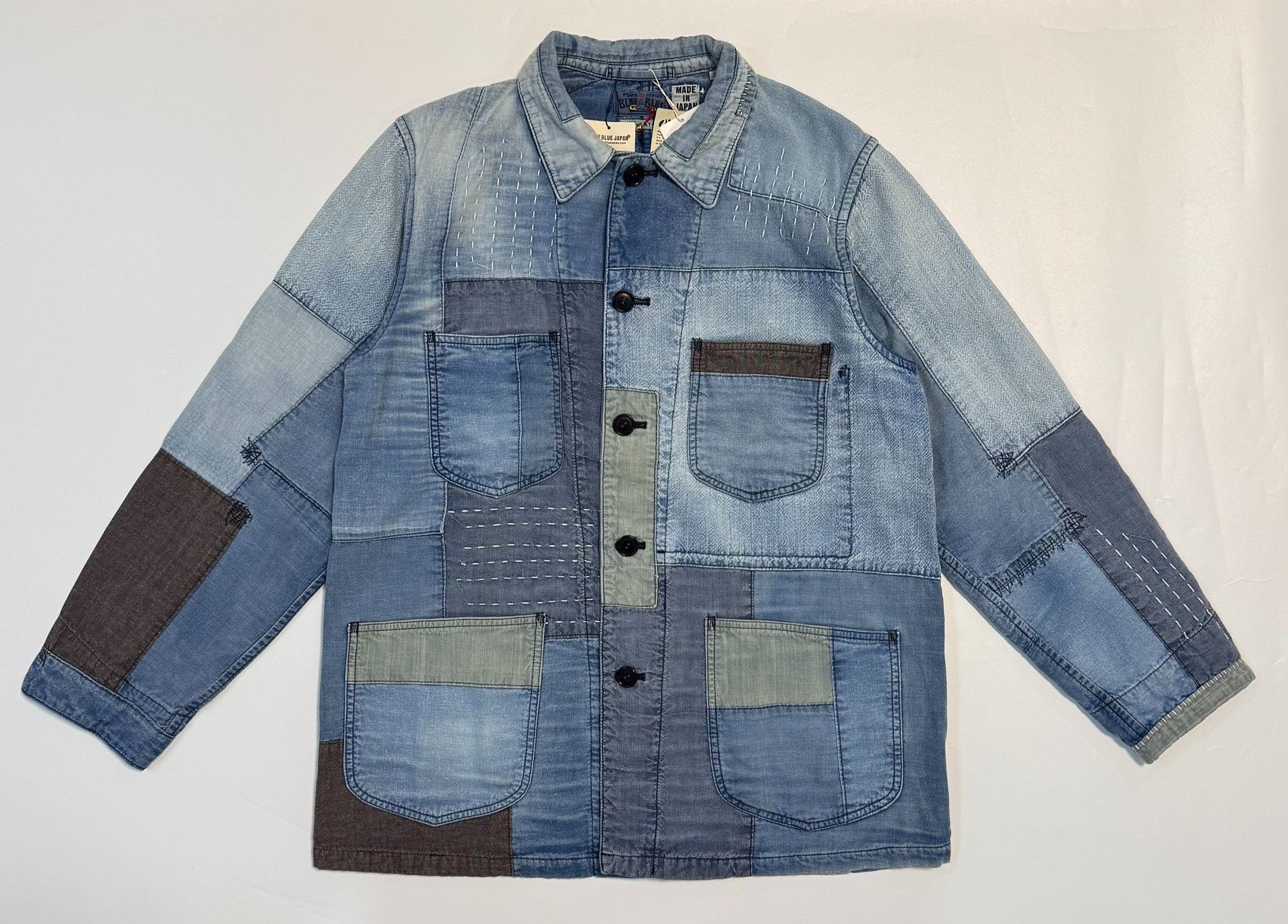 Blue Blue Japan BLUE BLUE JAPAN Patchwork Sashiko Denim Jacket Size M Size US M / EU 48-50 / 2 - 2 Thumbnail