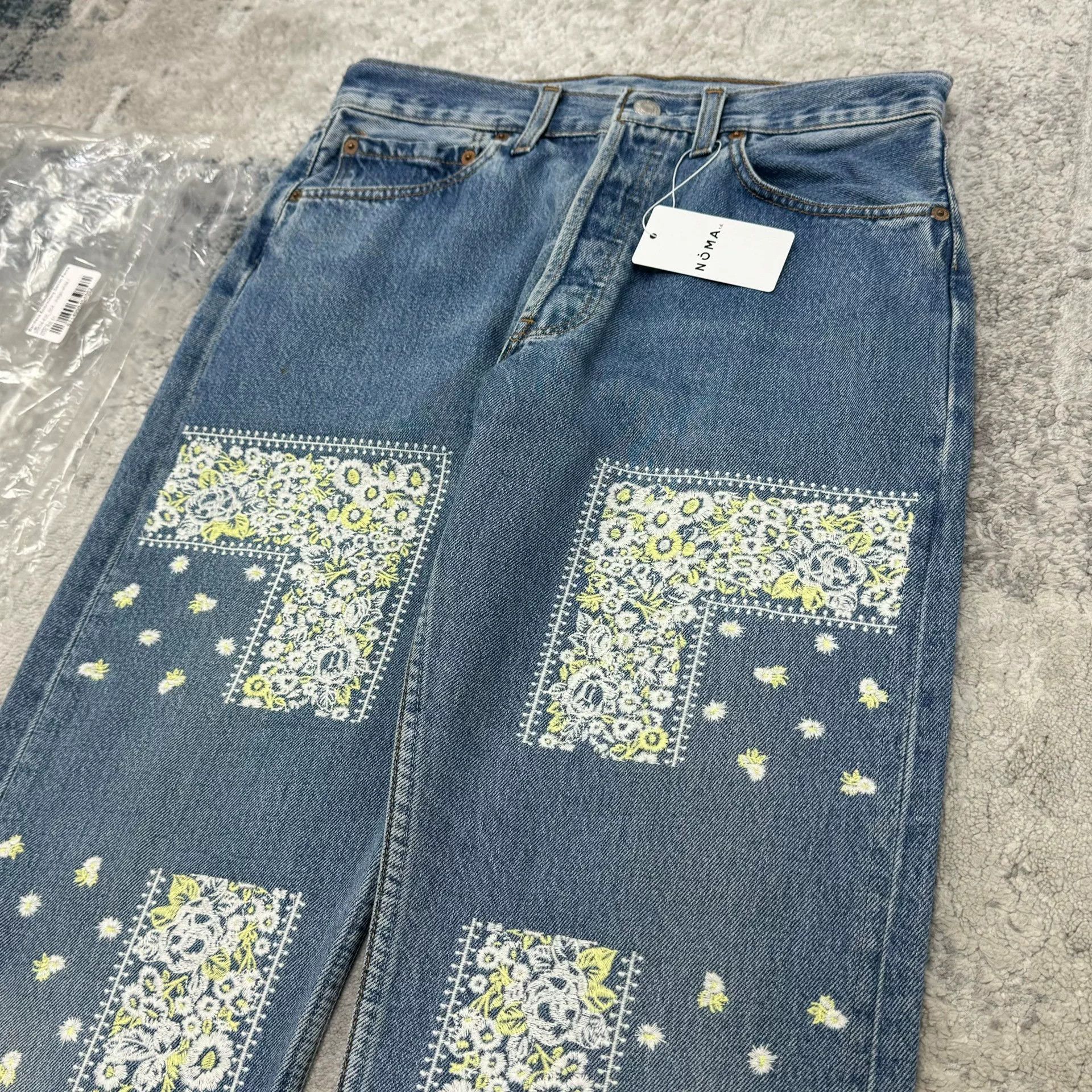 NOMA t.d NOMA t.d. Floral Embroidery Upcycled Denim Jeans Size M Size US 32 / EU 48 - 3 Thumbnail