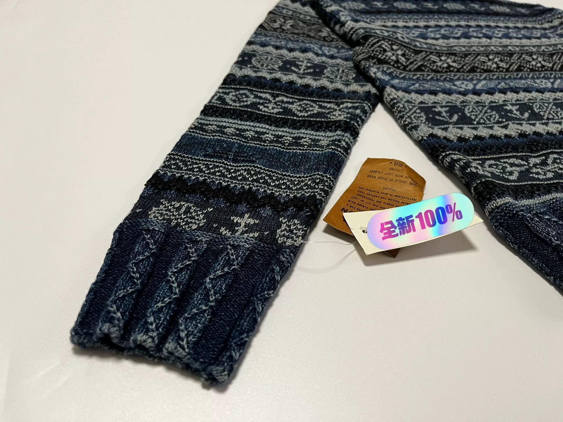 RRL Ralph Lauren RRL Indigo Fair Isle Turtleneck Sweater XS Size US XS / EU 42 / 0 - 10 Thumbnail