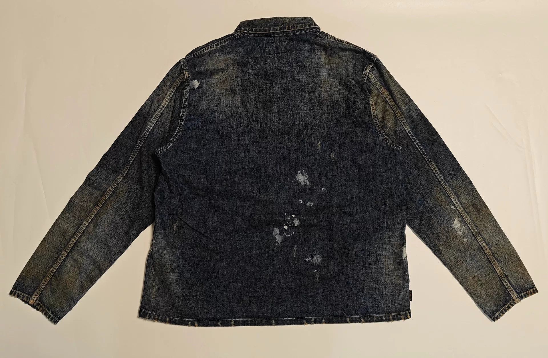 Neighborhood Neighborhood Distressed Paint Splatter Denim Shirt Size L Size US L / EU 52-54 / 3 - 9 Thumbnail