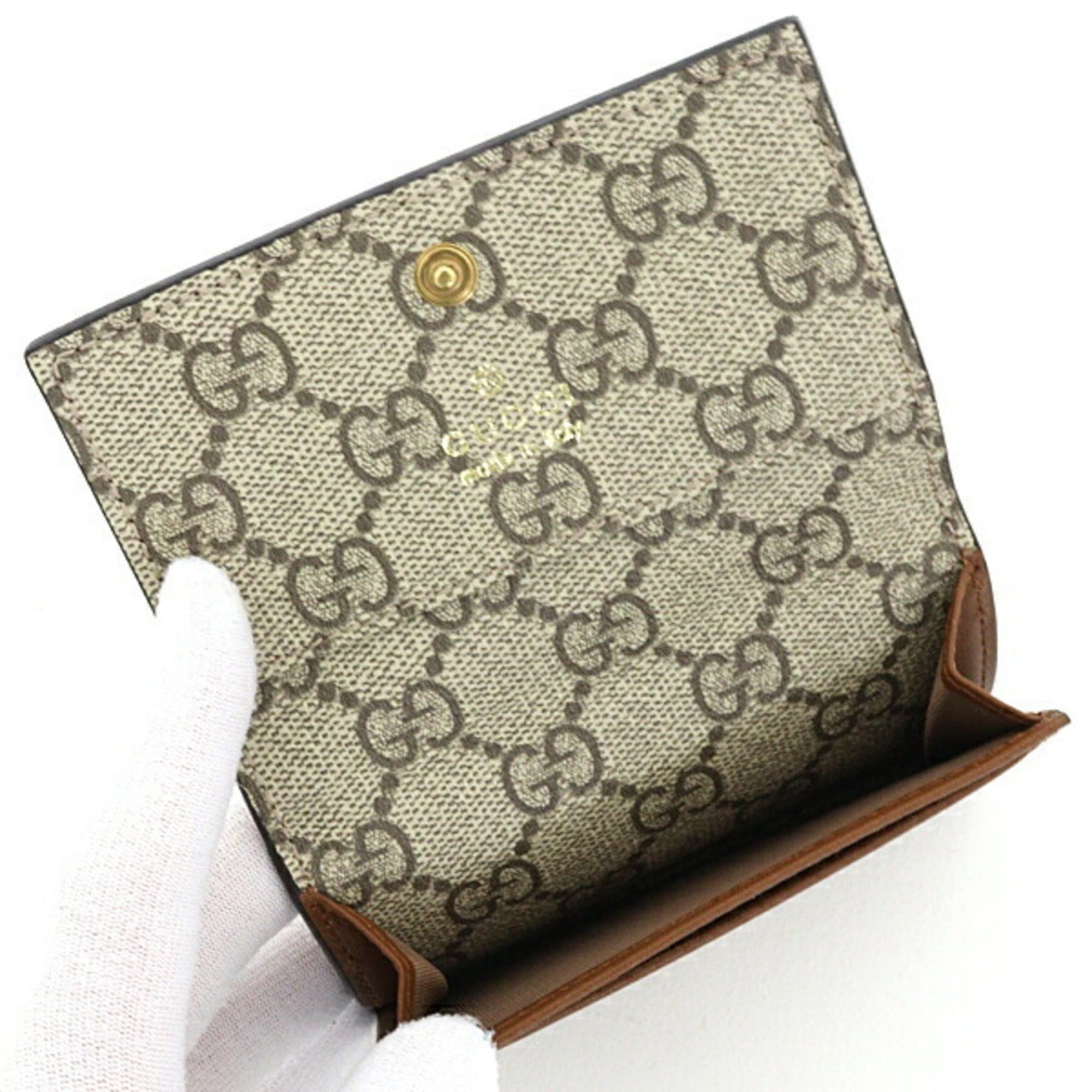 Gucci Gucci GG Emblem Card Case, Business Holder, Mini Wallet, Smooth Leather, 818956 Brown Size ONE SIZE - 5 Thumbnail