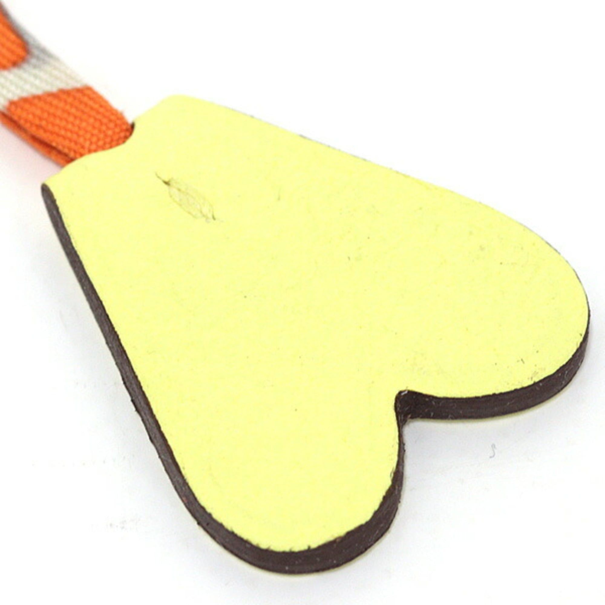 Hermes Hermes Petit h Small Heart Yellow/Orange Bag Charm Size ONE SIZE - 4 Thumbnail