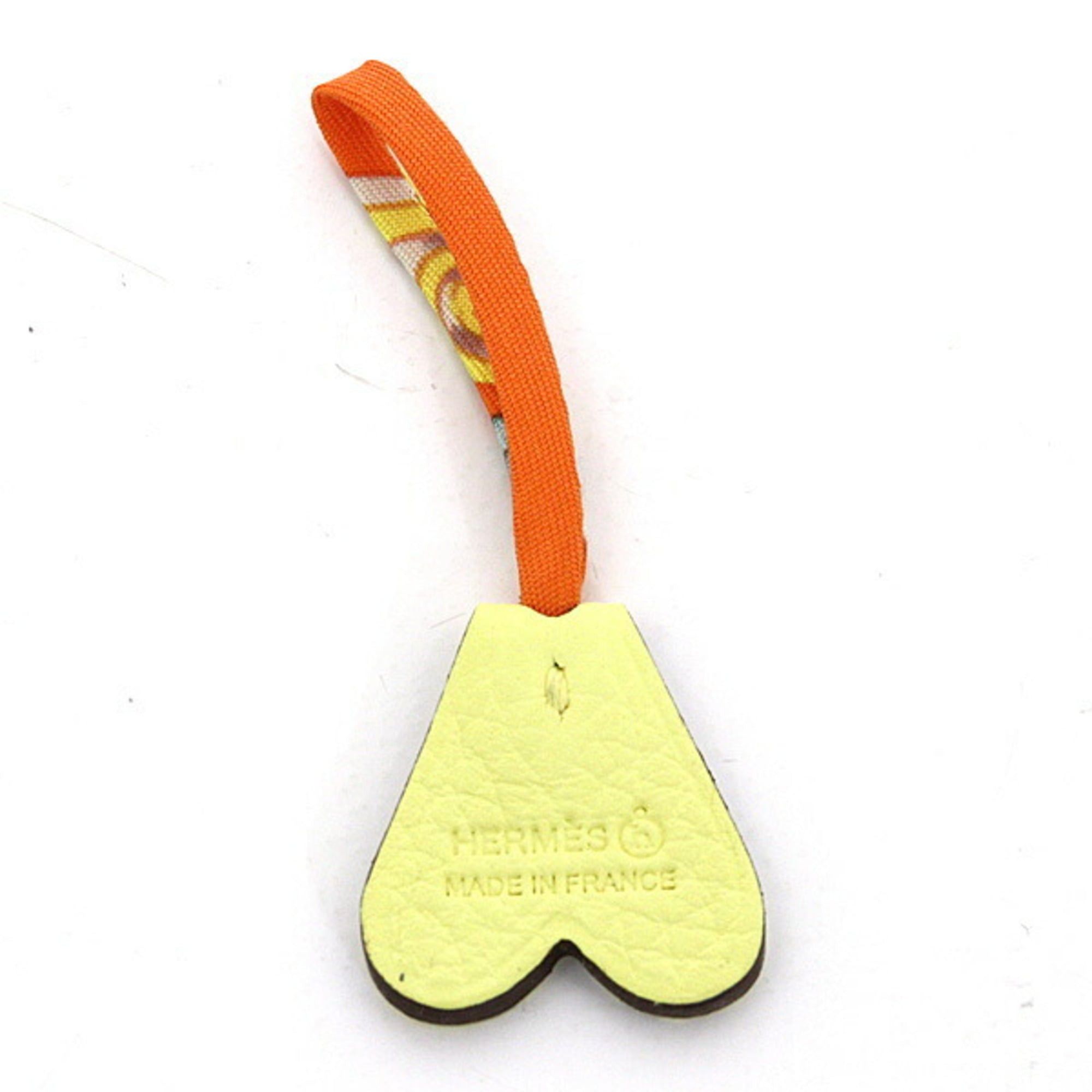 Hermes Hermes Petit h Small Heart Yellow/Orange Bag Charm Size ONE SIZE - 2 Thumbnail