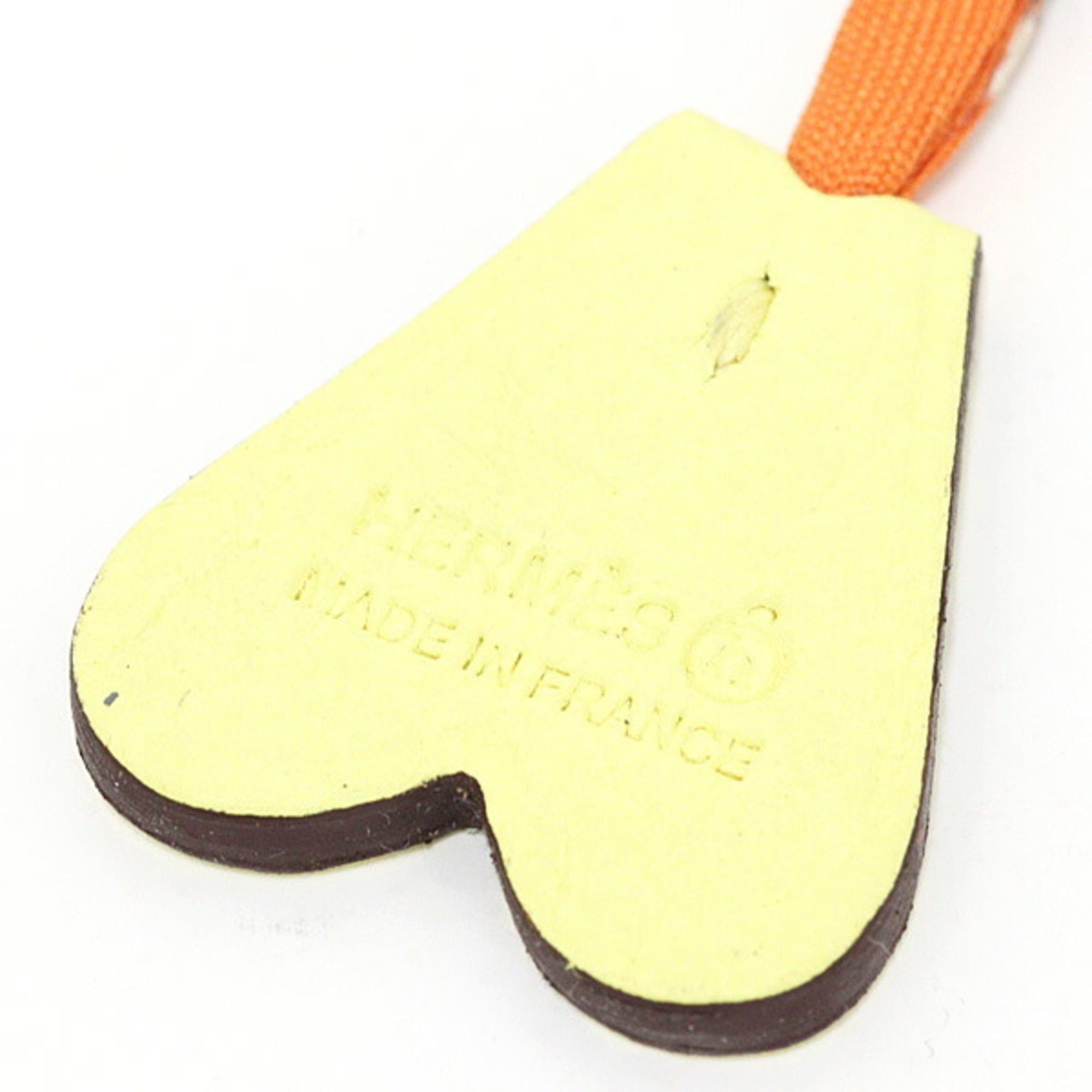 Hermes Hermes Petit h Small Heart Yellow/Orange Bag Charm Size ONE SIZE - 3 Thumbnail