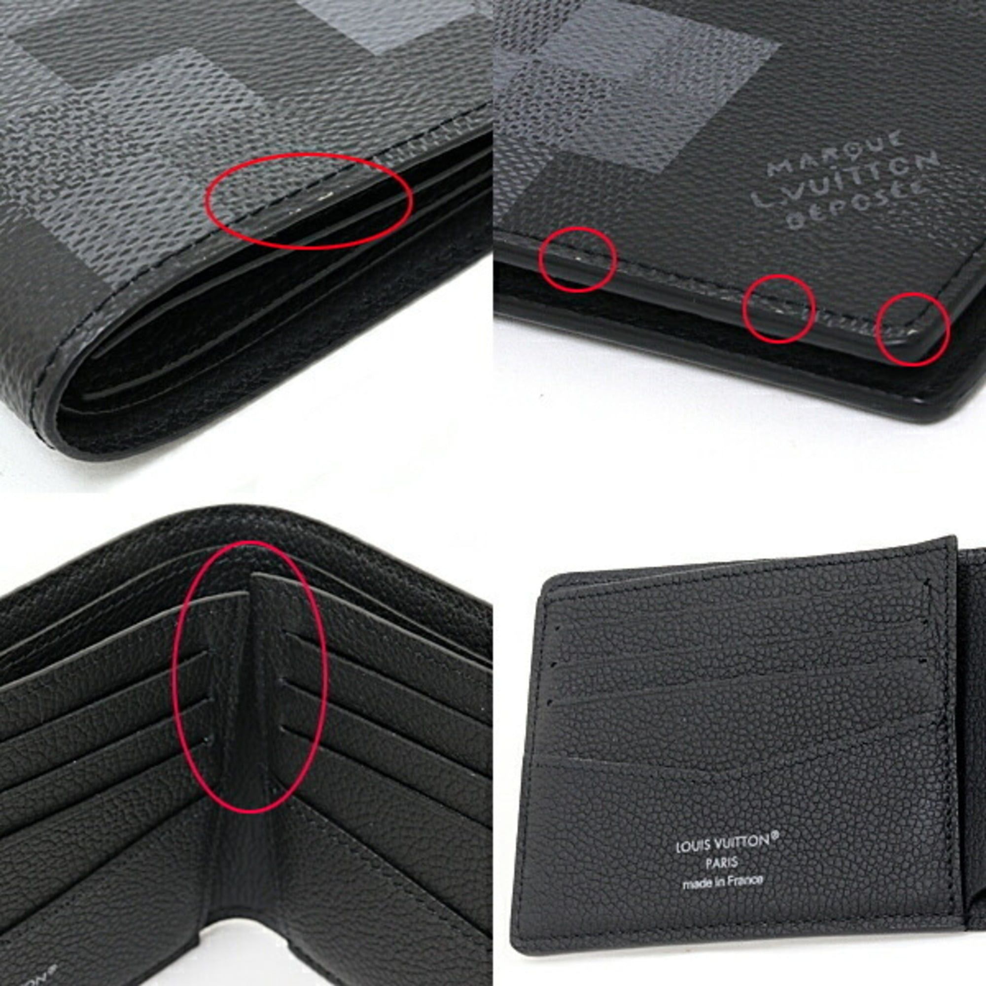 Louis Vuitton Louis Vuitton Portefeuille Slender Damouflage Black Canvas M14927 Noir Size ONE SIZE - 6 Thumbnail