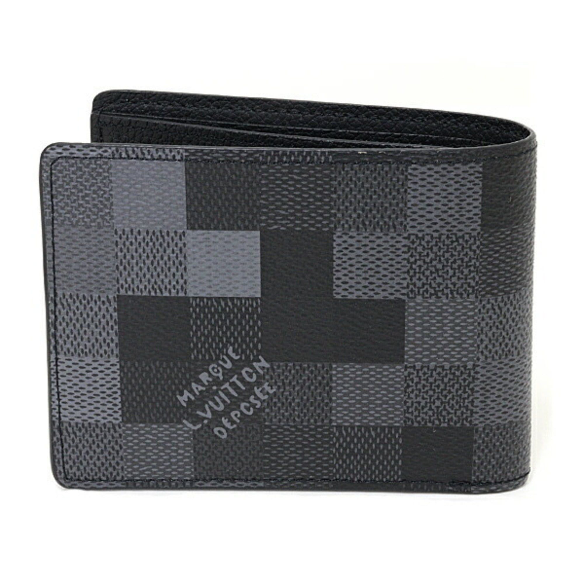 Louis Vuitton Louis Vuitton Portefeuille Slender Damouflage Black Canvas M14927 Noir Size ONE SIZE - 3 Thumbnail