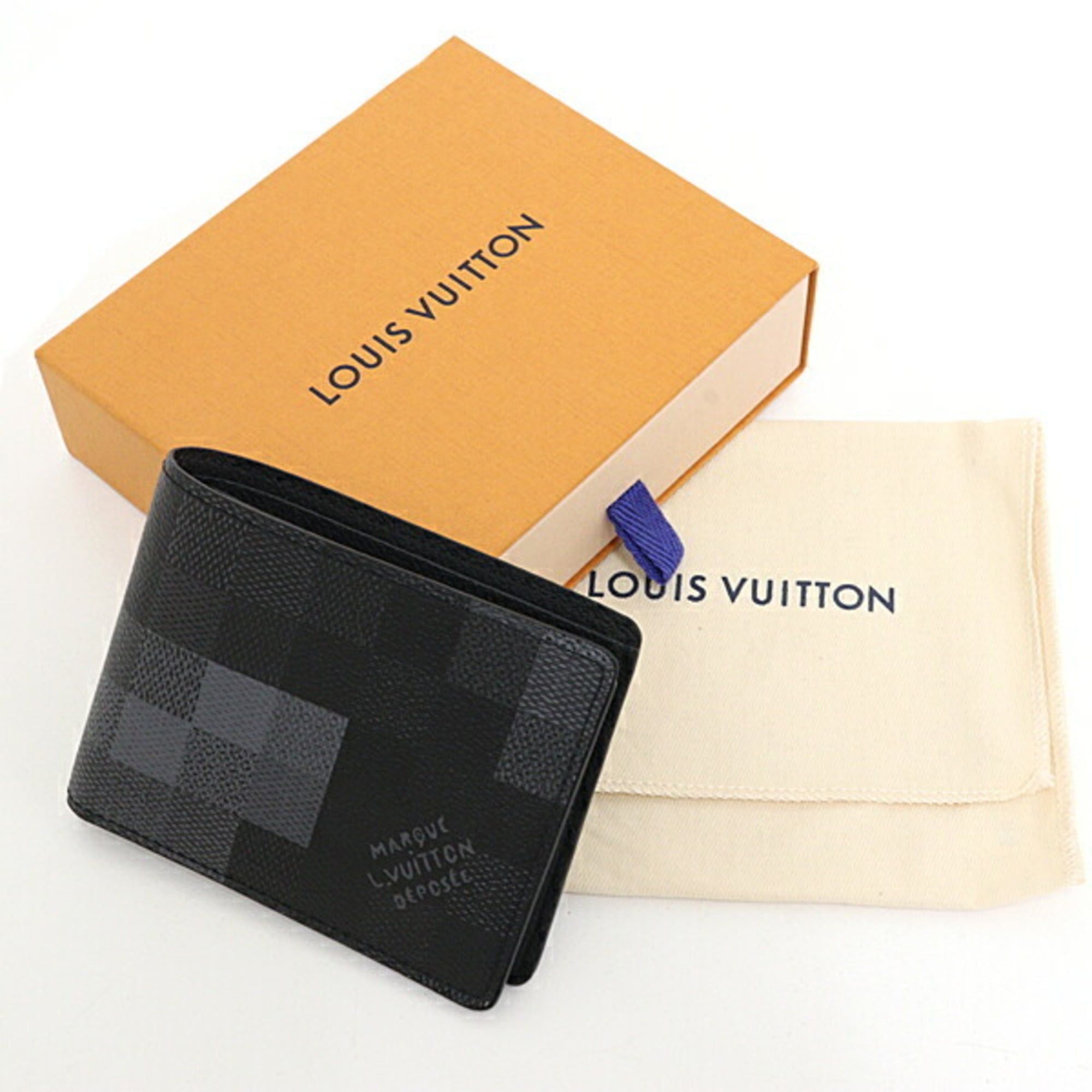 Louis Vuitton Louis Vuitton Portefeuille Slender Damouflage Black Canvas M14927 Noir Size ONE SIZE - 2 Thumbnail
