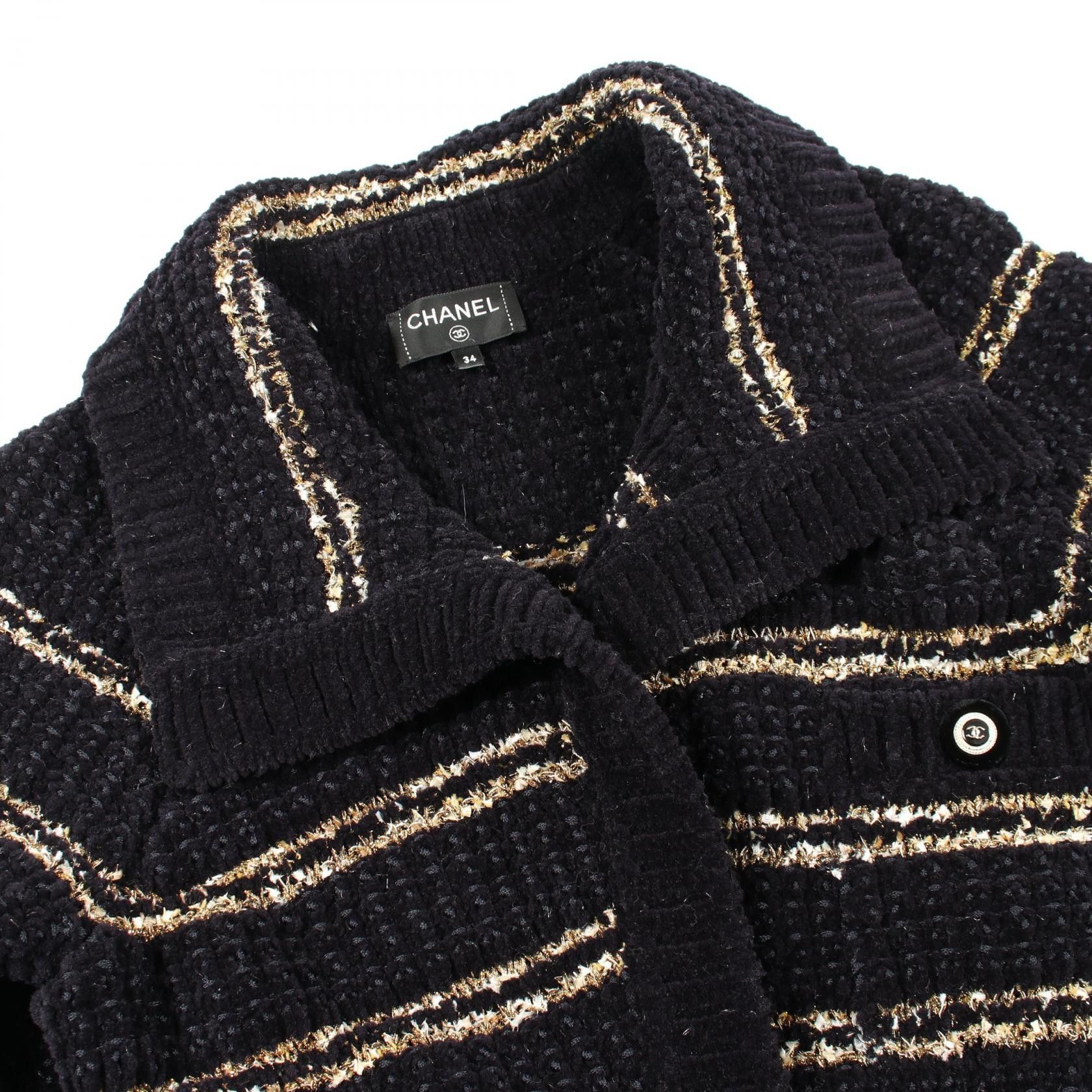 Chanel Chanel CHANEL Coco Mark Button Wool Blend Coat Textile Outerwear P64760K60668 DUTY FREE for USA Size ONE SIZE - 6 Thumbnail