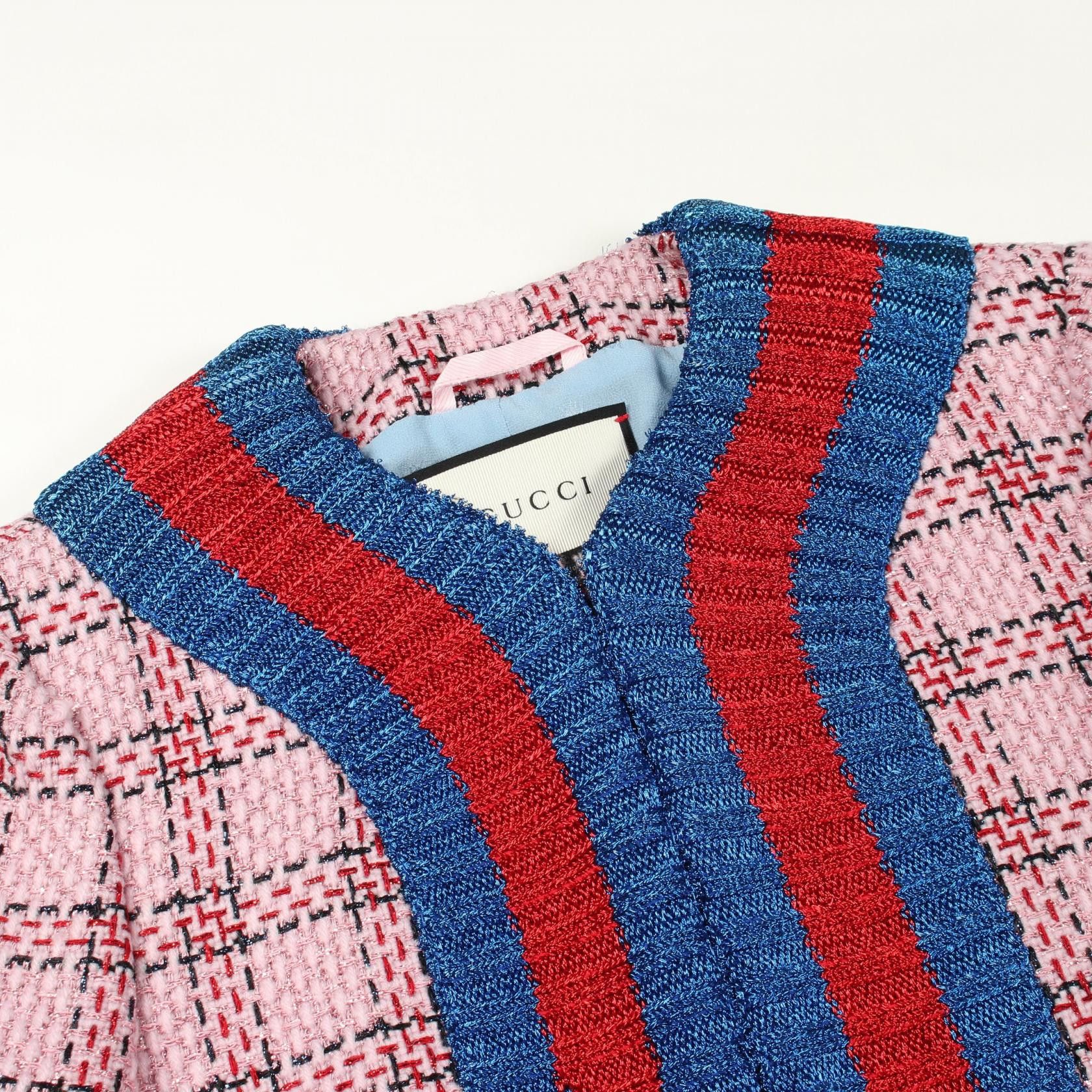 Gucci Gucci Gucci Tweed Collarless Jacket Outerwear Textile Outerwear DUTY FREE for USA Size ONE SIZE - 7 Thumbnail
