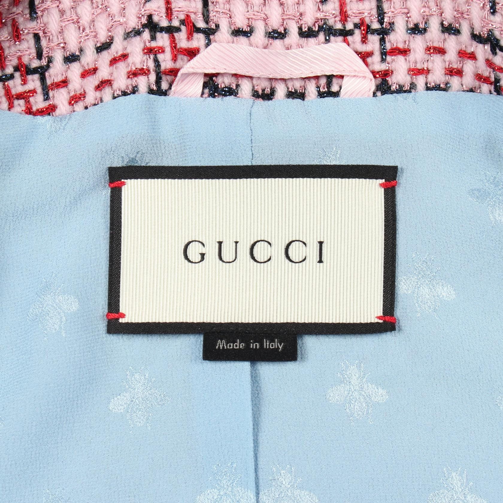 Gucci Gucci Gucci Tweed Collarless Jacket Outerwear Textile Outerwear DUTY FREE for USA Size ONE SIZE - 3 Thumbnail