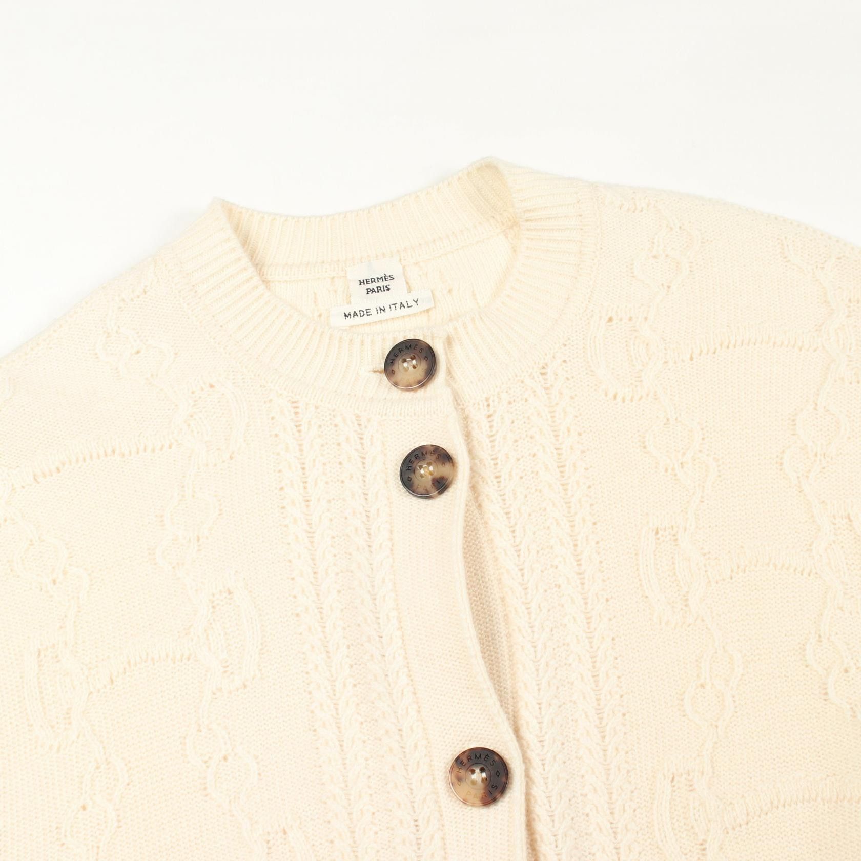 Hermes Hermes Hermes LA PROMENADE DU MATIN Wool Cashmere Cardigan Textile Tops DUTY FREE for USA Size ONE SIZE - 5 Thumbnail