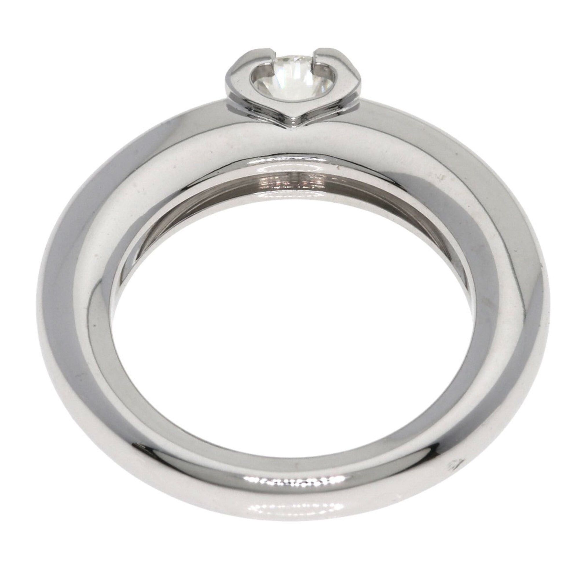 Cartier Cartier C de Solitaire Diamond Ring #47, 18K White Gold, Women's. Size ONE SIZE - 4 Thumbnail