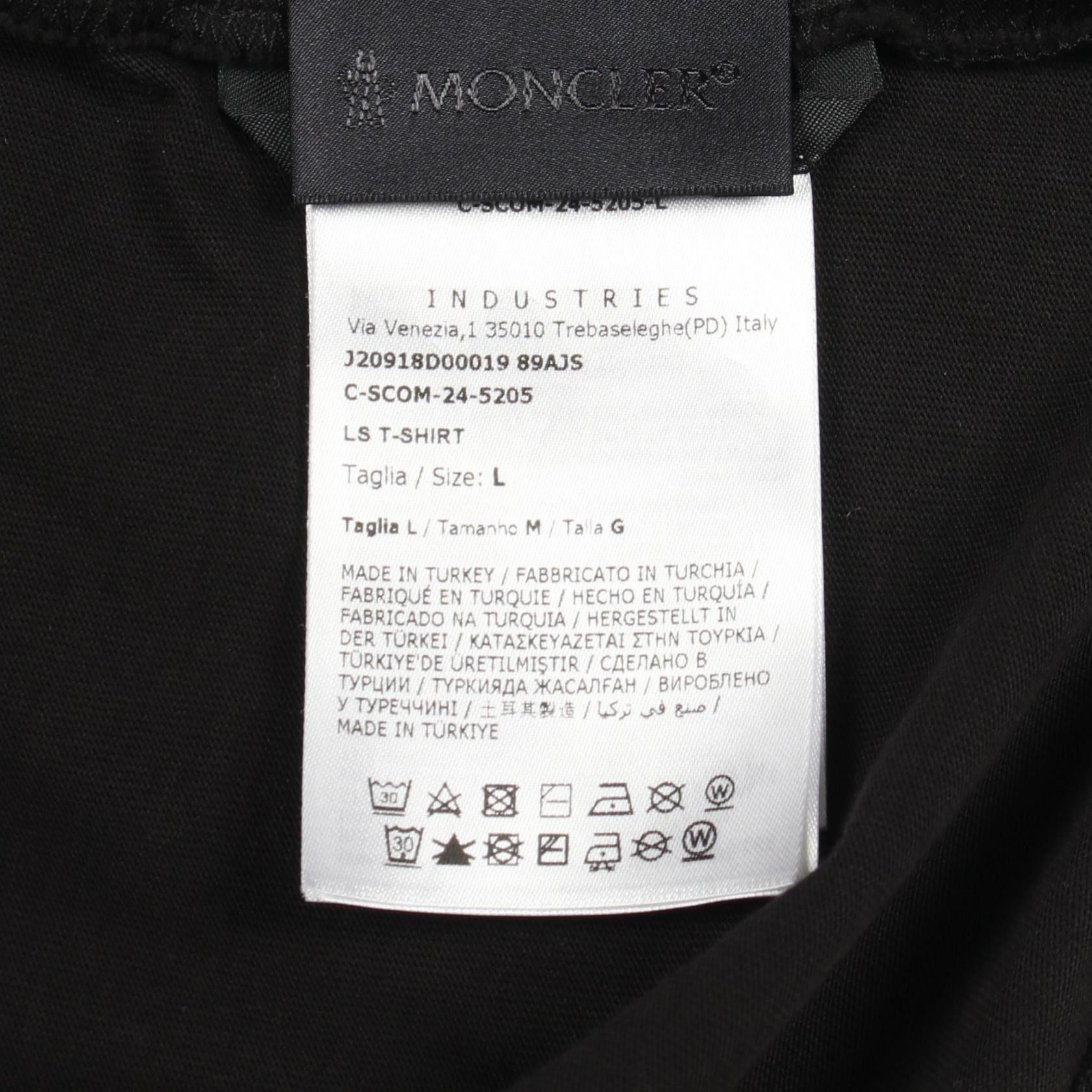 Moncler Moncler Moncler Cotton Long Sleeve T Shirt Textile T-Shirts 20918D00019 DUTY FREE for USA Size ONE SIZE - 5 Thumbnail