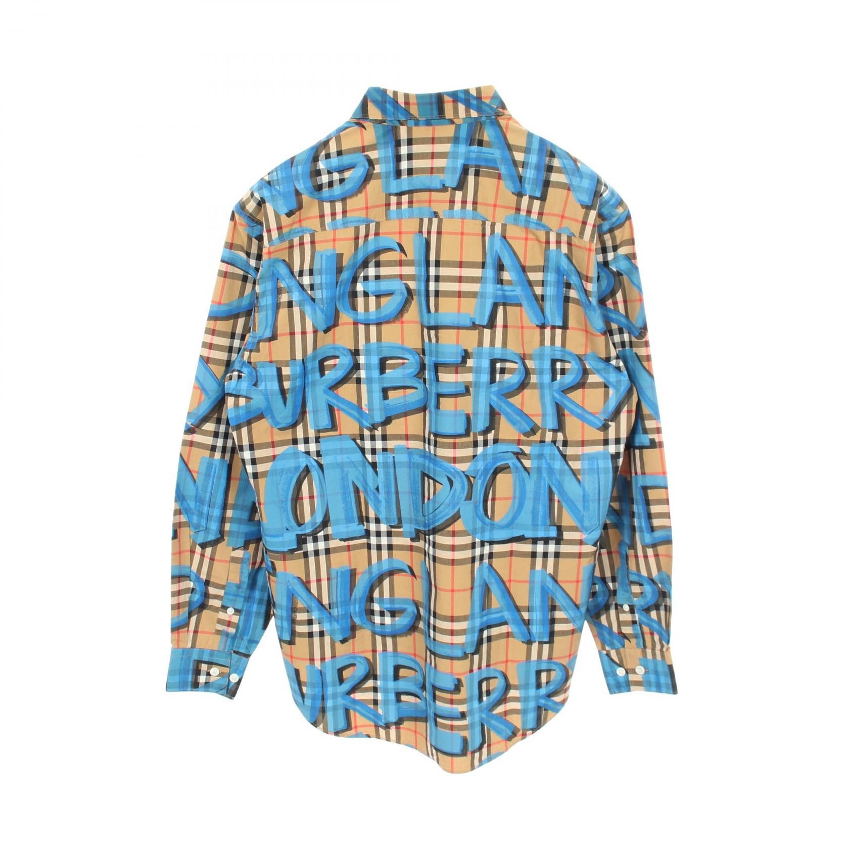 Burberry Burberry Burberry Graffiti Print Vintage Nova Check Cotton Shirt Textile Tops DUTY FREE for USA Size ONE SIZE - 2 Thumbnail