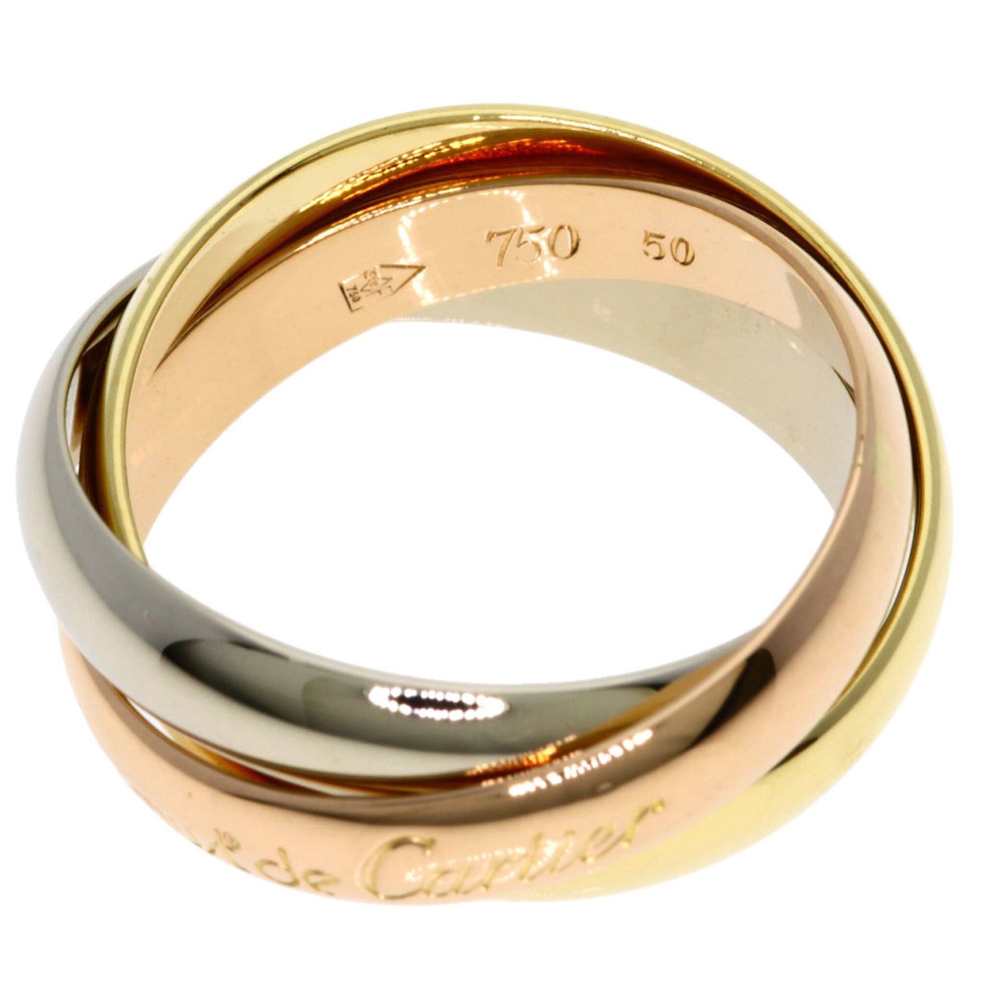 Cartier Cartier Trinity #50 Ring - 18K Yellow Gold/18K Pink White Gold Women's CARTIER Size ONE SIZE - 3 Thumbnail