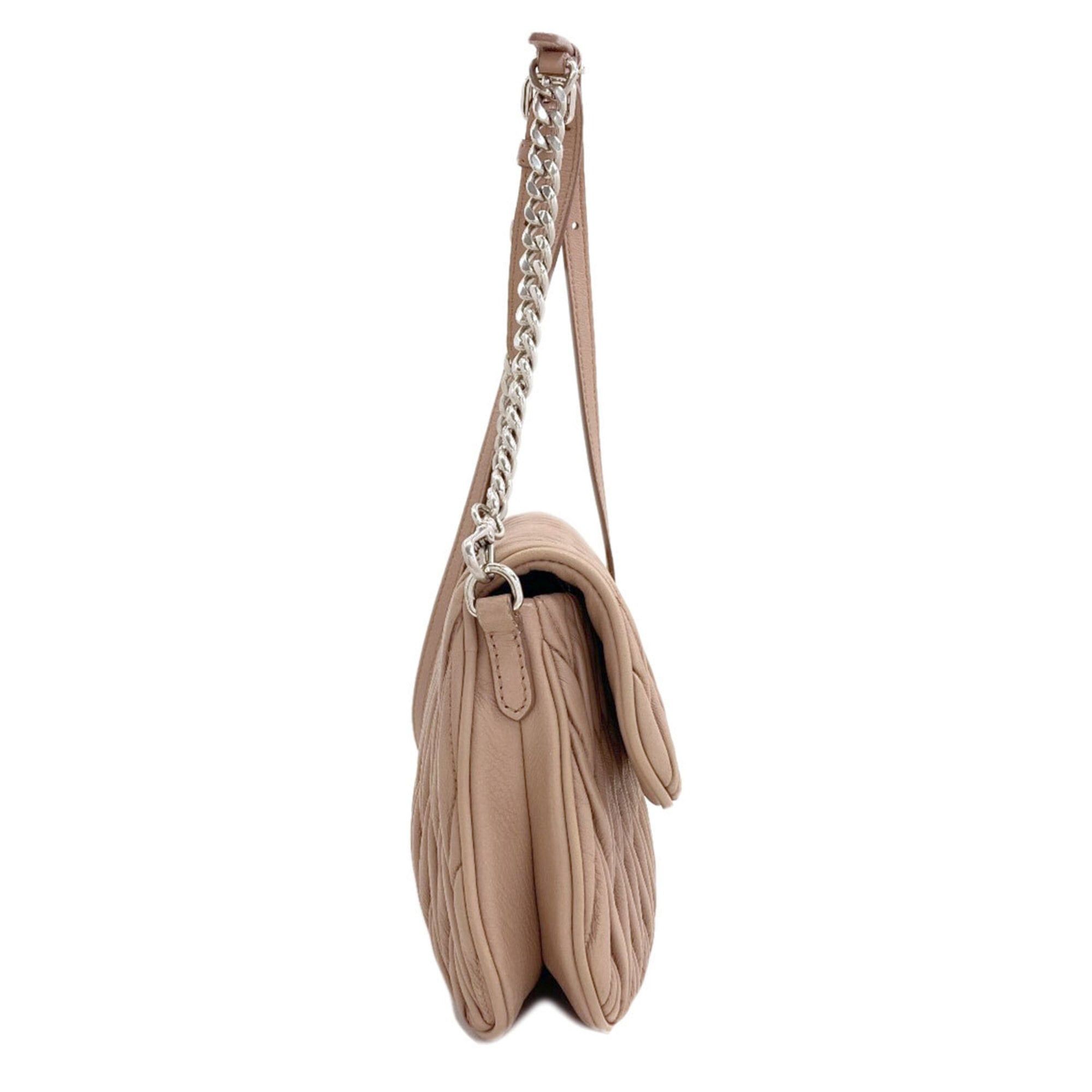Miu Miu Miu Miu Miu Chain Shoulder Bag, Leather, Women's MIUMIU Size ONE SIZE - 3 Thumbnail