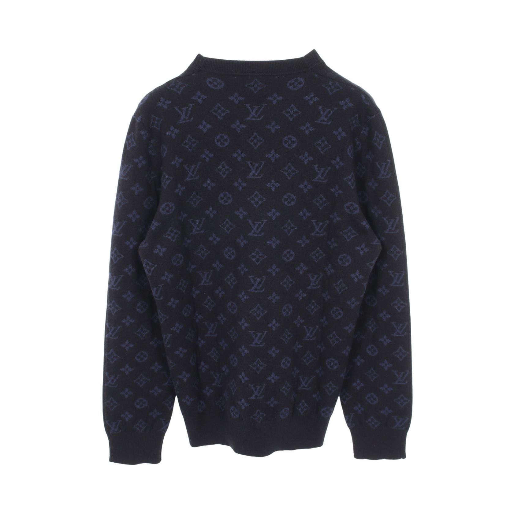 Louis Vuitton Louis Vuitton Louis Vuitton Half and Half Monogram Cashmere Wool Knitwear Textile Tops DUTY FREE for USA Size ONE SIZE - 2 Thumbnail