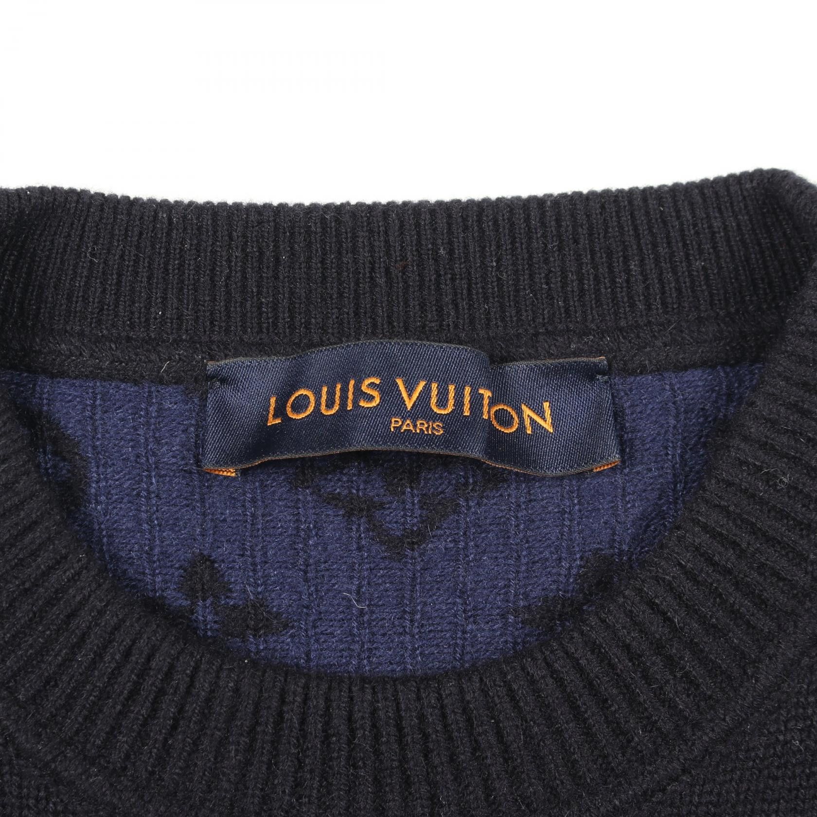 Louis Vuitton Louis Vuitton Louis Vuitton Half and Half Monogram Cashmere Wool Knitwear Textile Tops DUTY FREE for USA Size ONE SIZE - 3 Thumbnail