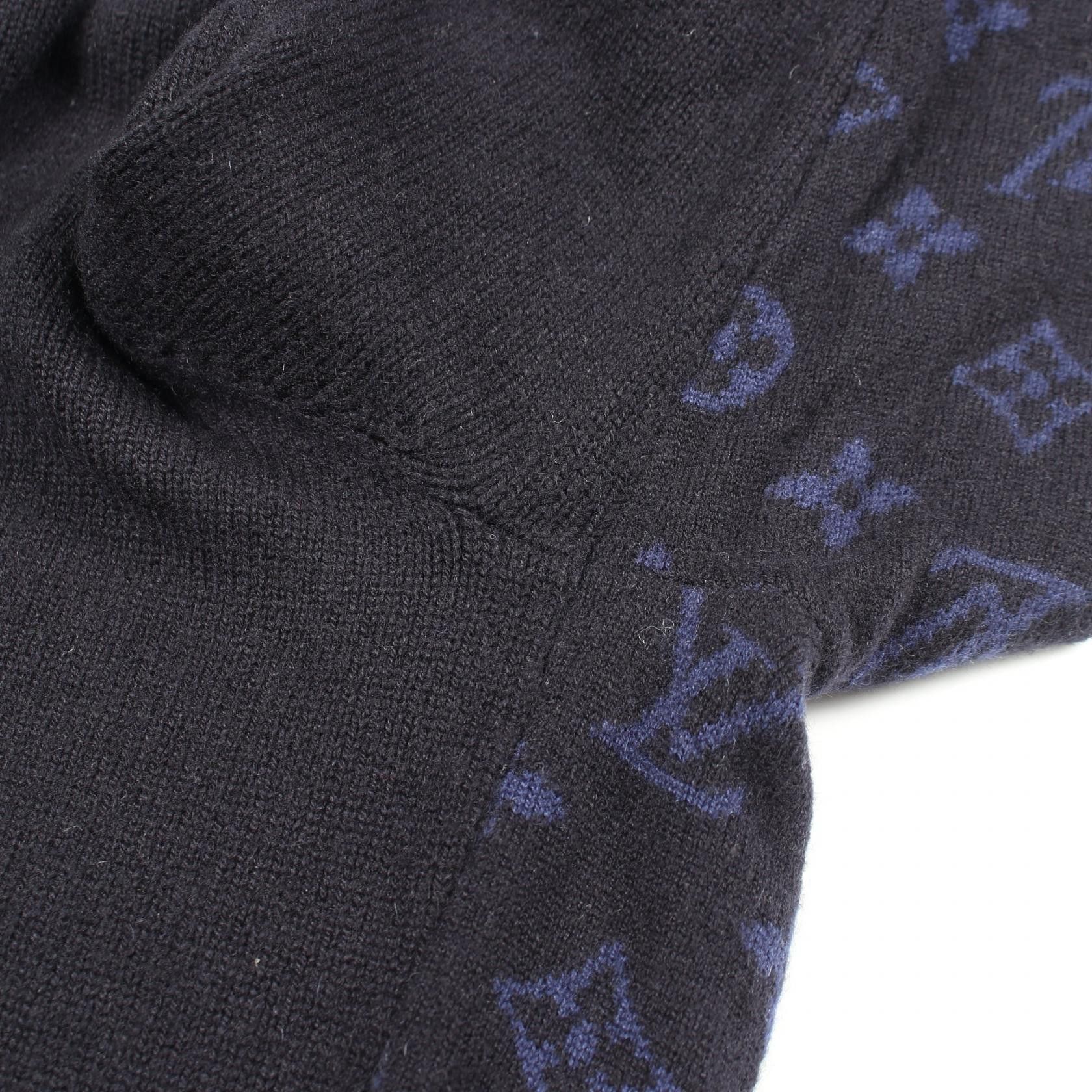 Louis Vuitton Louis Vuitton Louis Vuitton Half and Half Monogram Cashmere Wool Knitwear Textile Tops DUTY FREE for USA Size ONE SIZE - 7 Thumbnail